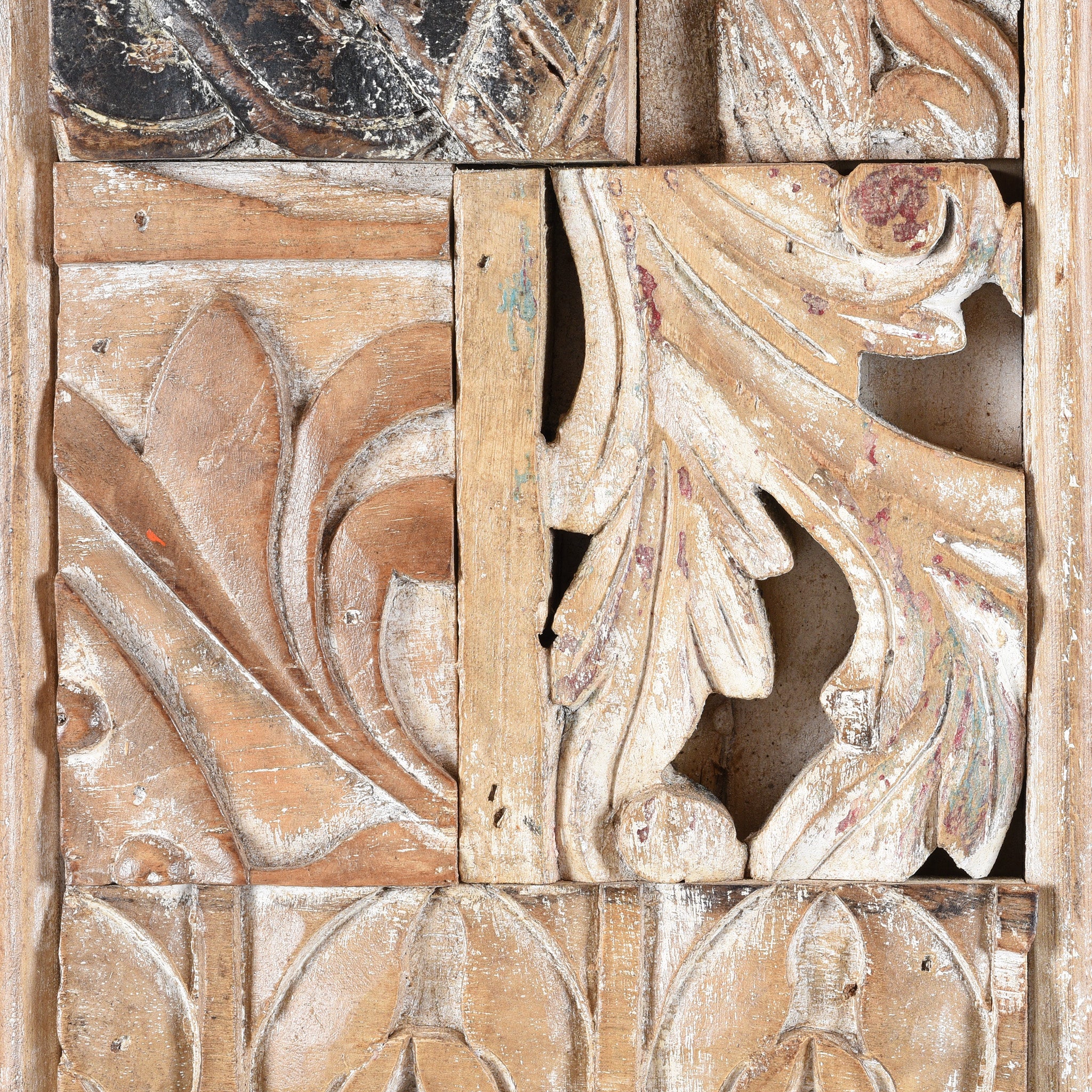 Painted Mirror Made From Reclaimed Teak Wood - Image 4