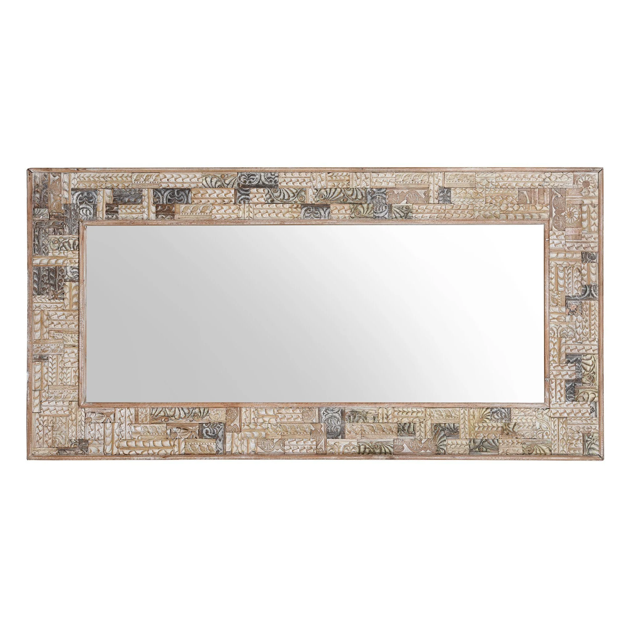 Painted Mirror Made From Reclaimed Teak Wood - Image 2
