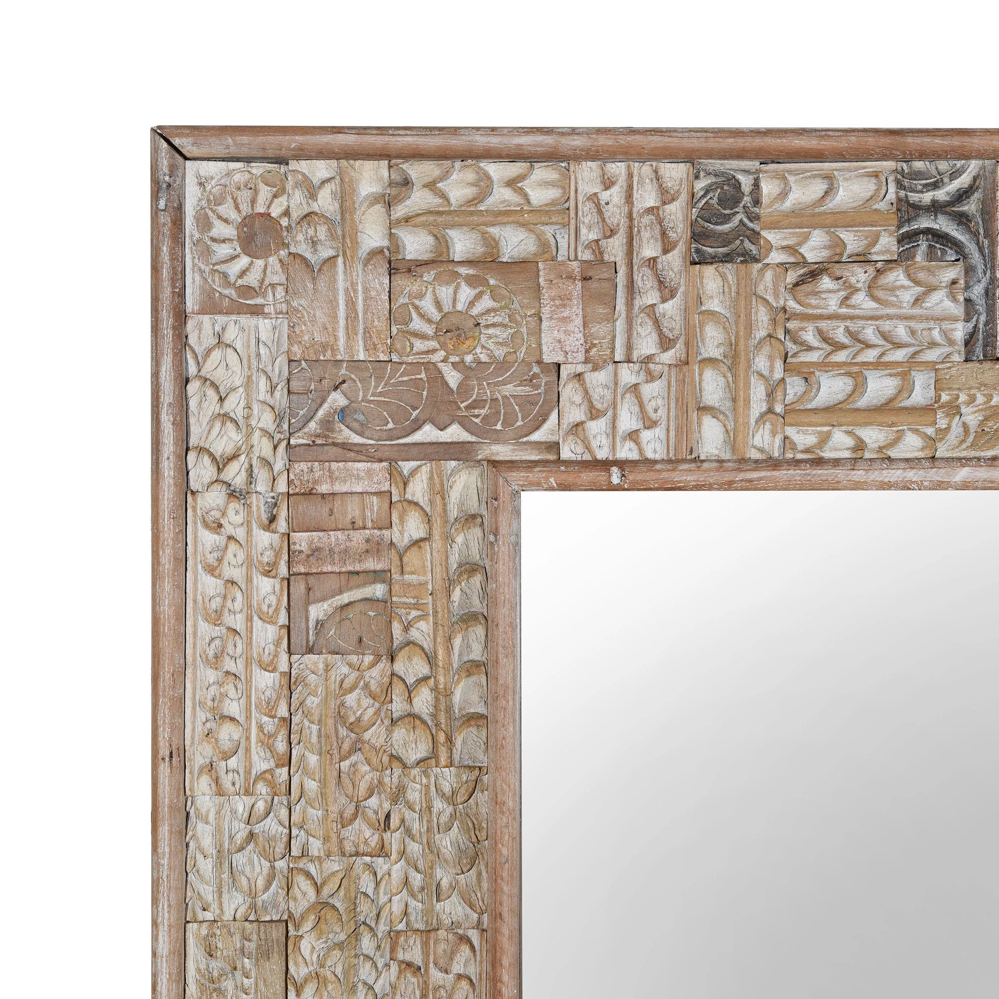Painted Mirror Made From Reclaimed Teak Wood - Image 3