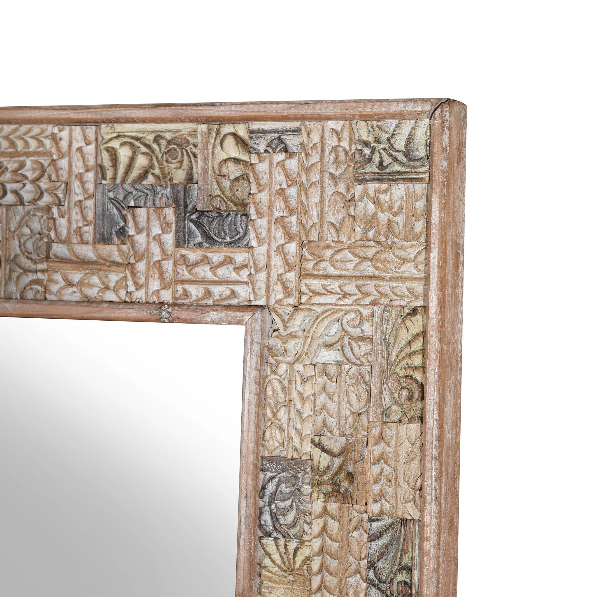 Painted Mirror Made From Reclaimed Teak Wood - Image 5