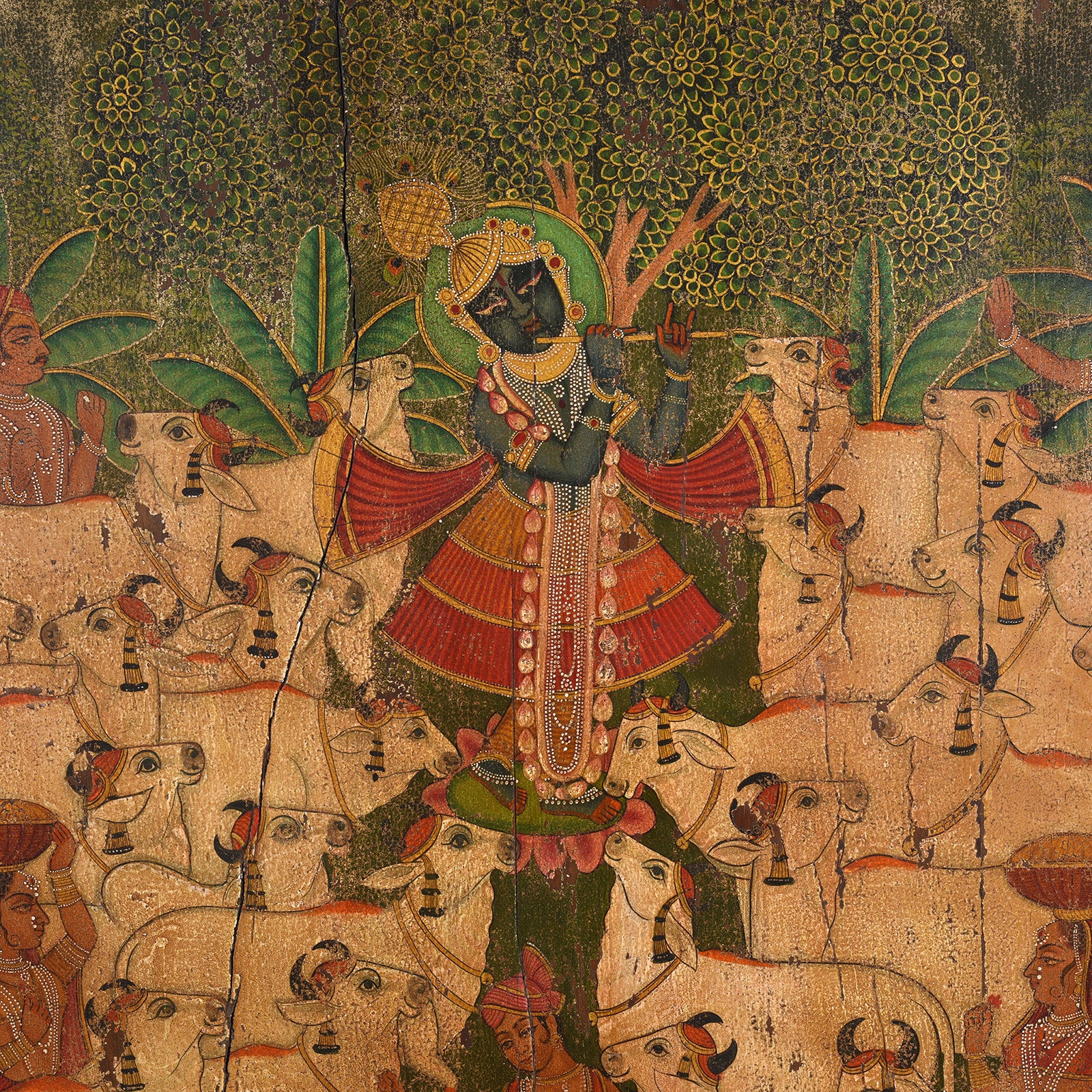 Painted Wooden Pitchwai Painting - Image 3
