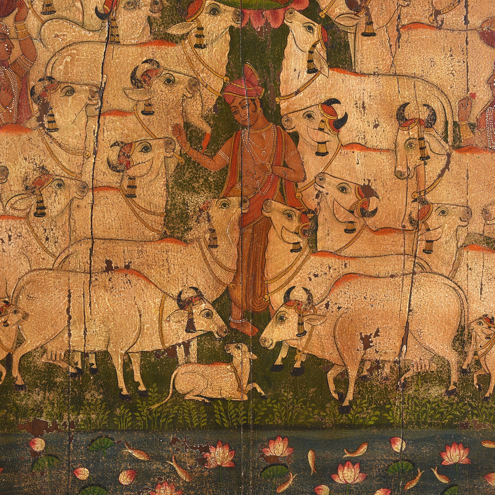 Painted Wooden Pitchwai Painting - Image 4