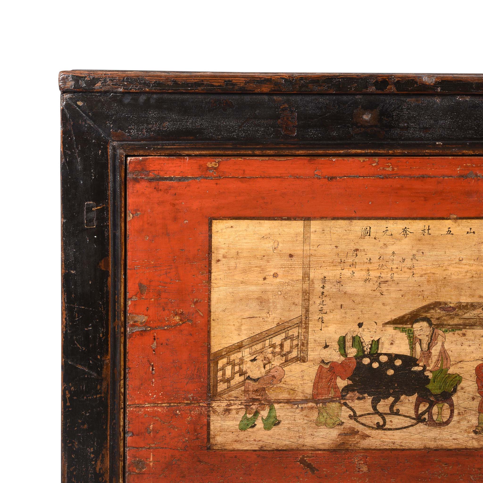 Mongolian Sideboard with Original Painting 19thC - Image 2