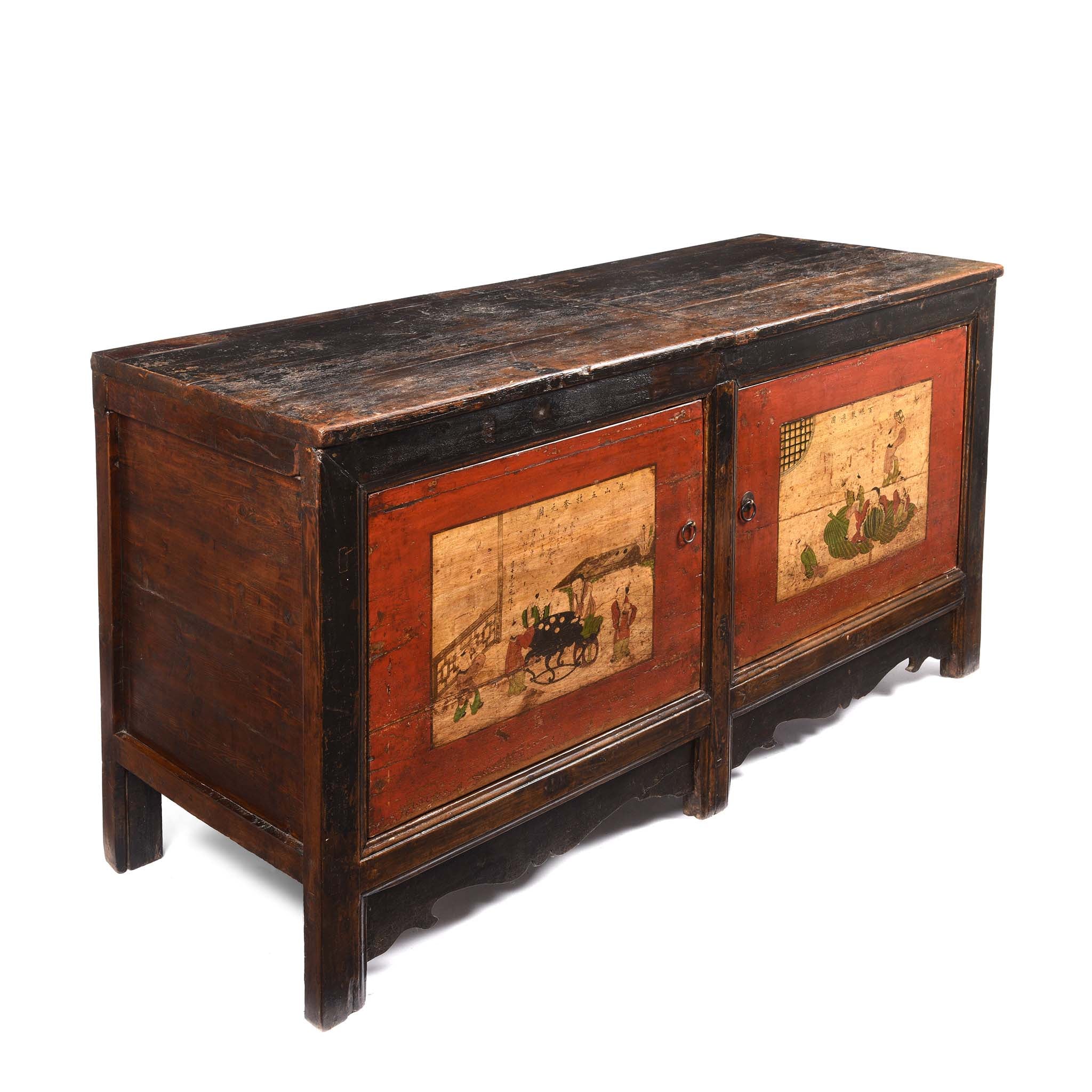 Mongolian Sideboard with Original Painting 19thC - Image 3