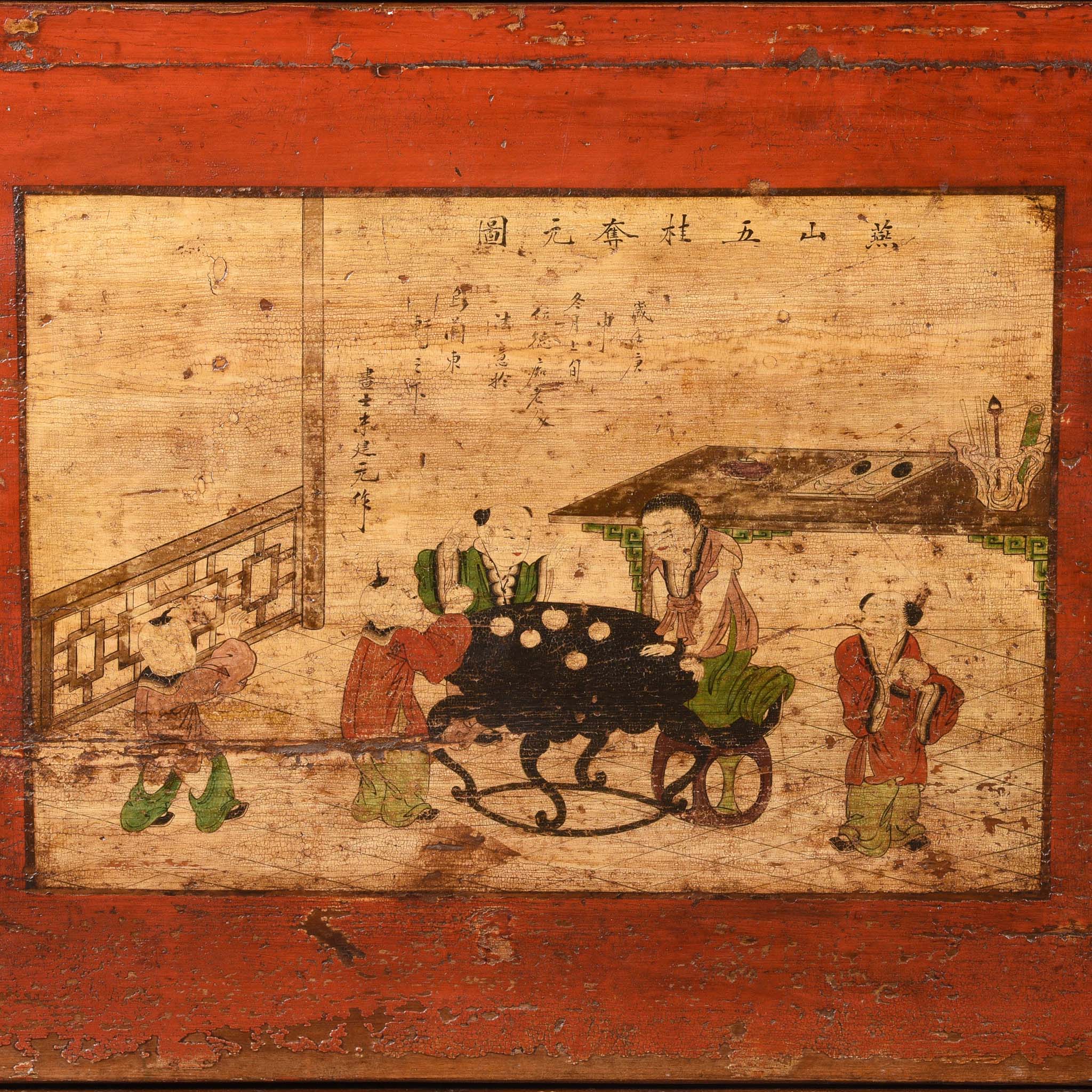 Mongolian Sideboard with Original Painting 19thC - Image 6