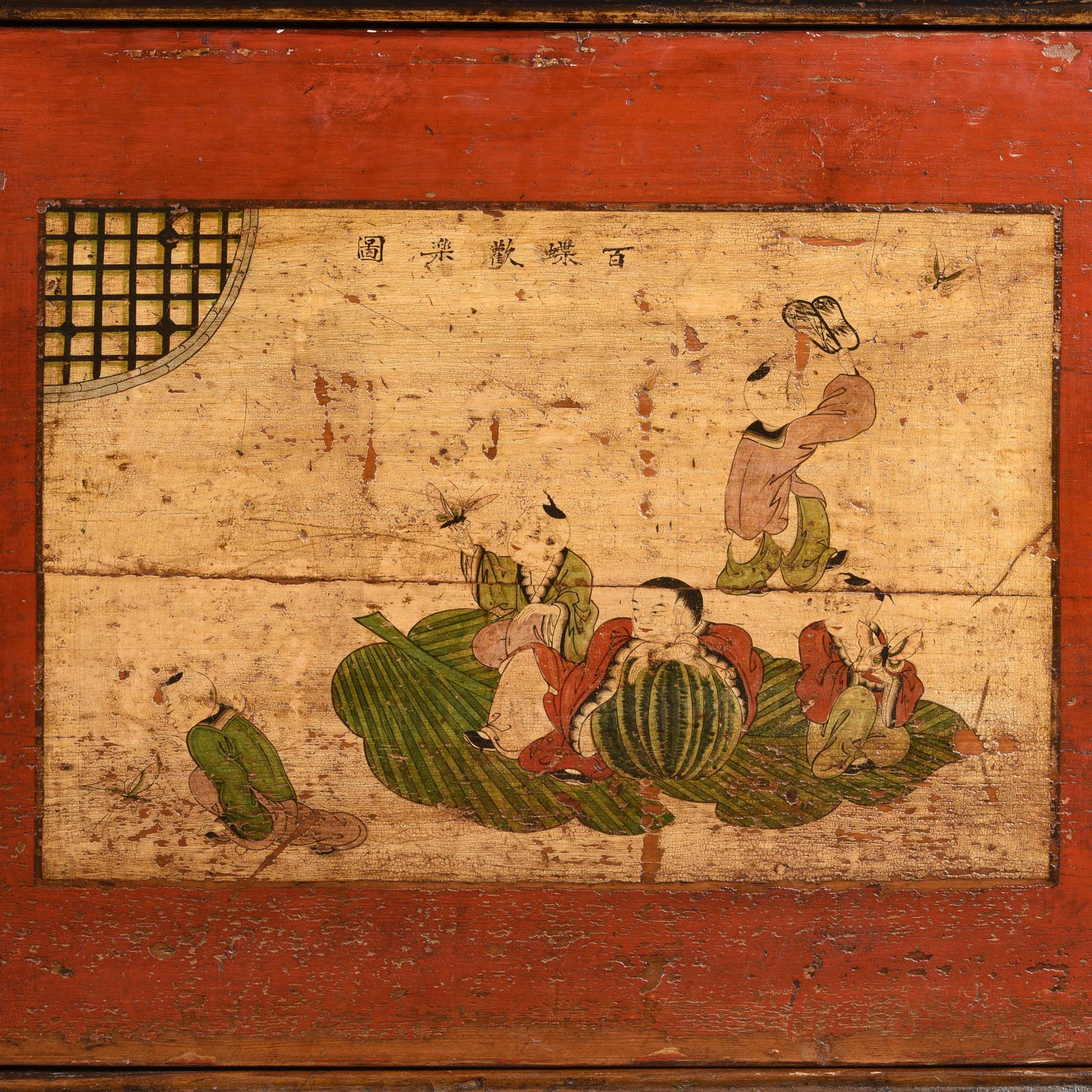 Mongolian Sideboard with Original Painting 19thC - Image 7