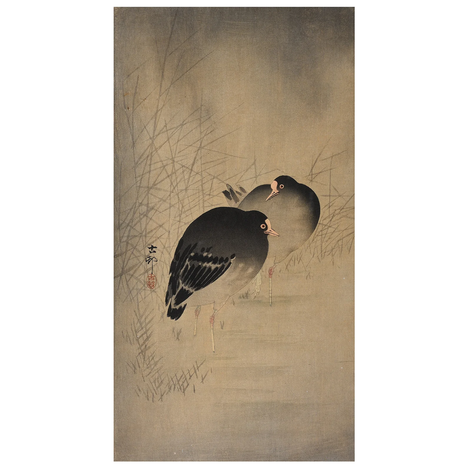Moorhens Woodblock Print By Ohara Koson - Early 20th Century - Image 2