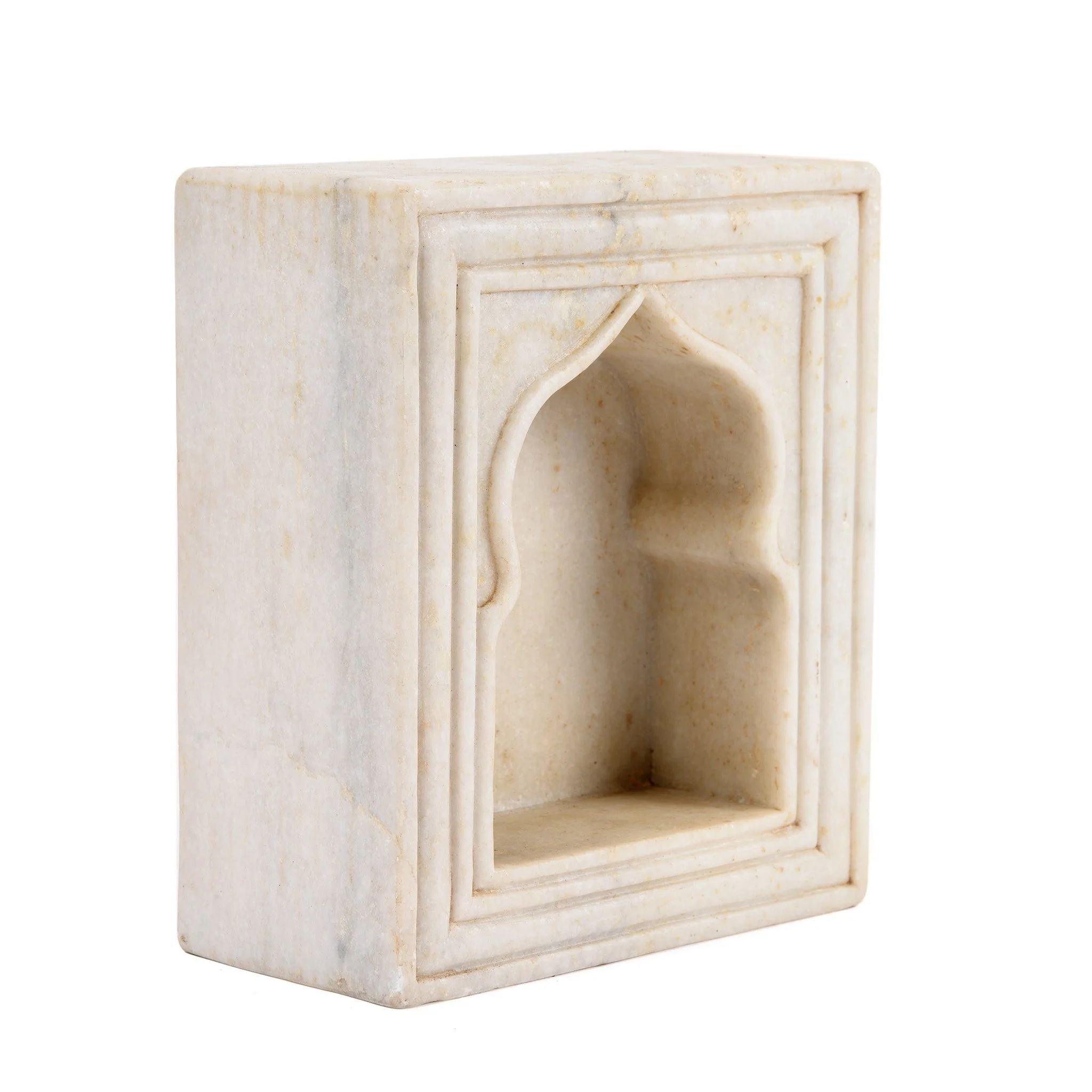 White Marble Lamp Niche (Single) - Mughal Style - Image 4