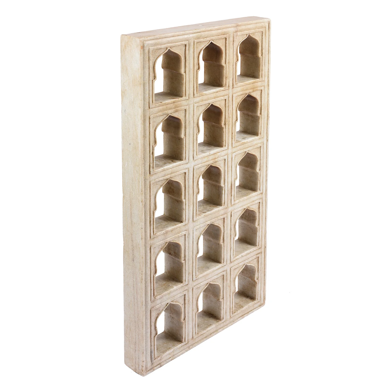 White Marble Lamp Niche (15-Way) - Mughal Style - Image 3