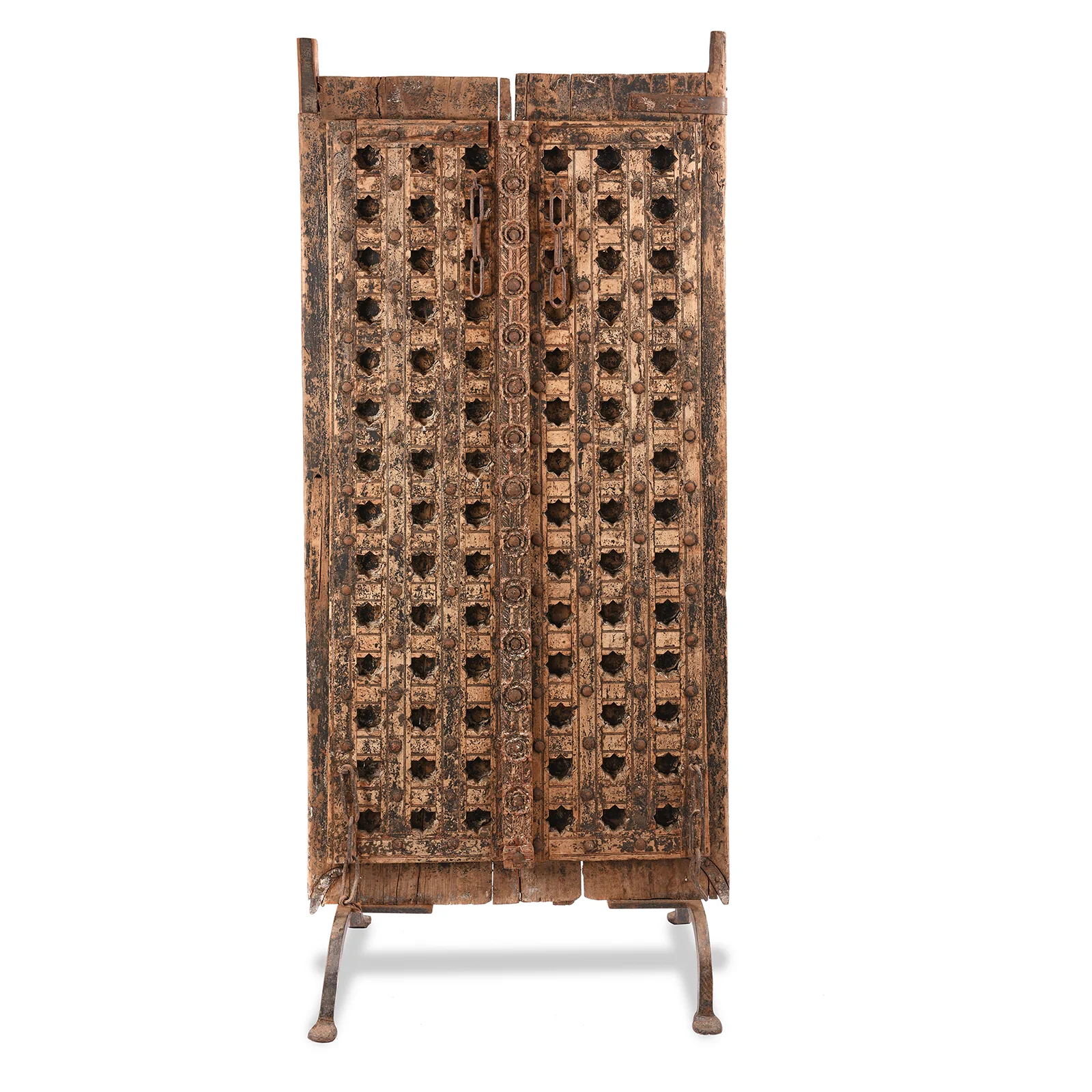 Mughal Style Carved Indian Door From Madhya Pradesh - 18thC