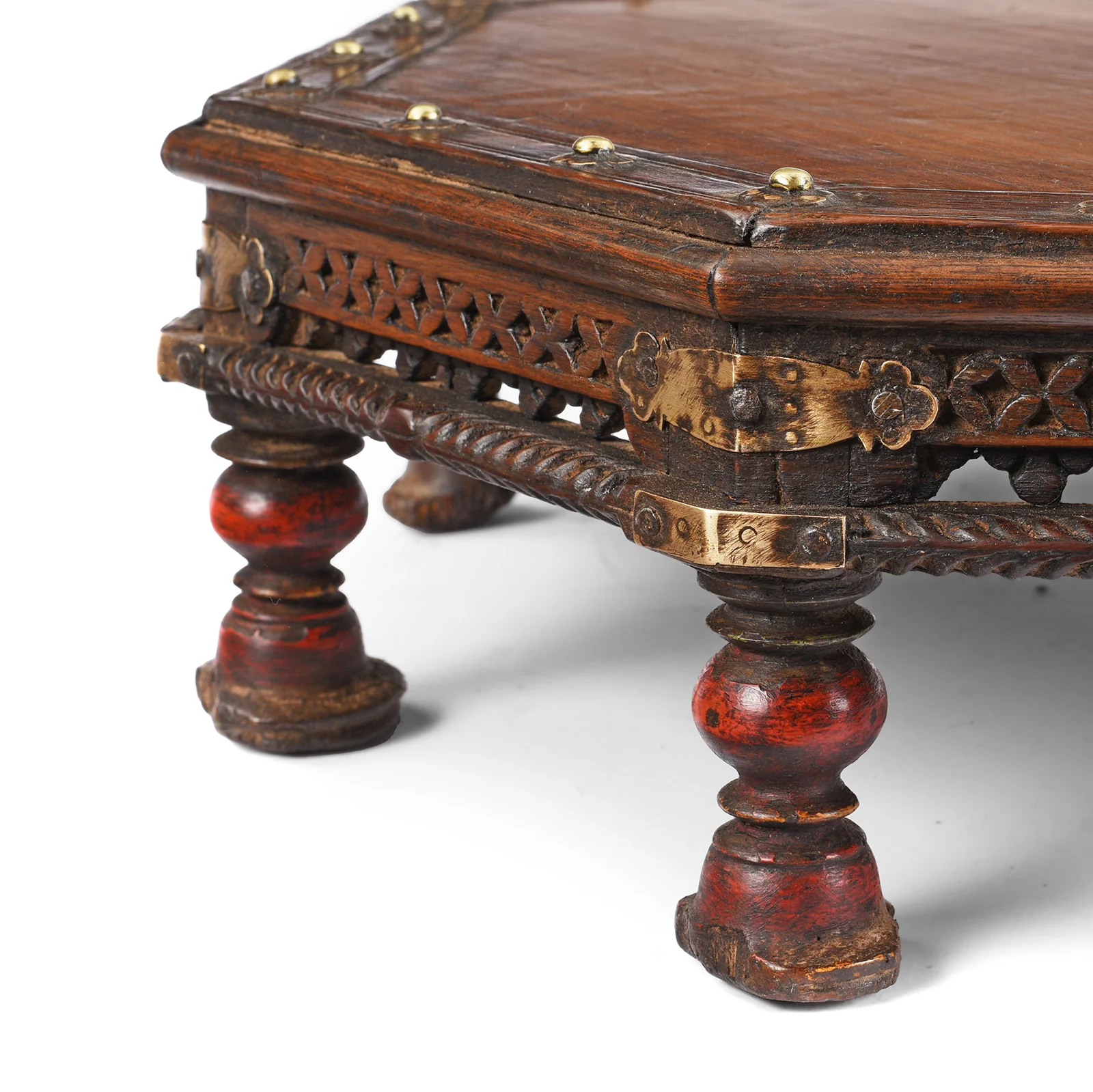 Octagonal Bajot Low Table From Rajasthan - 19th Century - Image 3