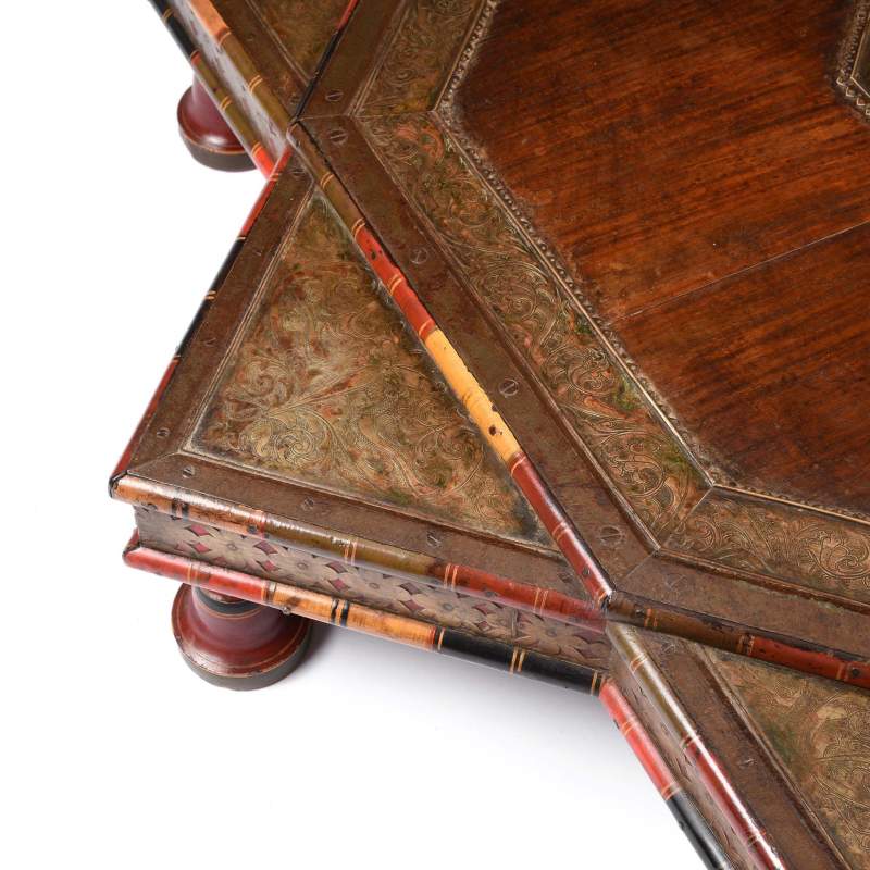Octagonal Rosewood Bajot Prayer Table From Rajasthan - 19th Century - Image 2