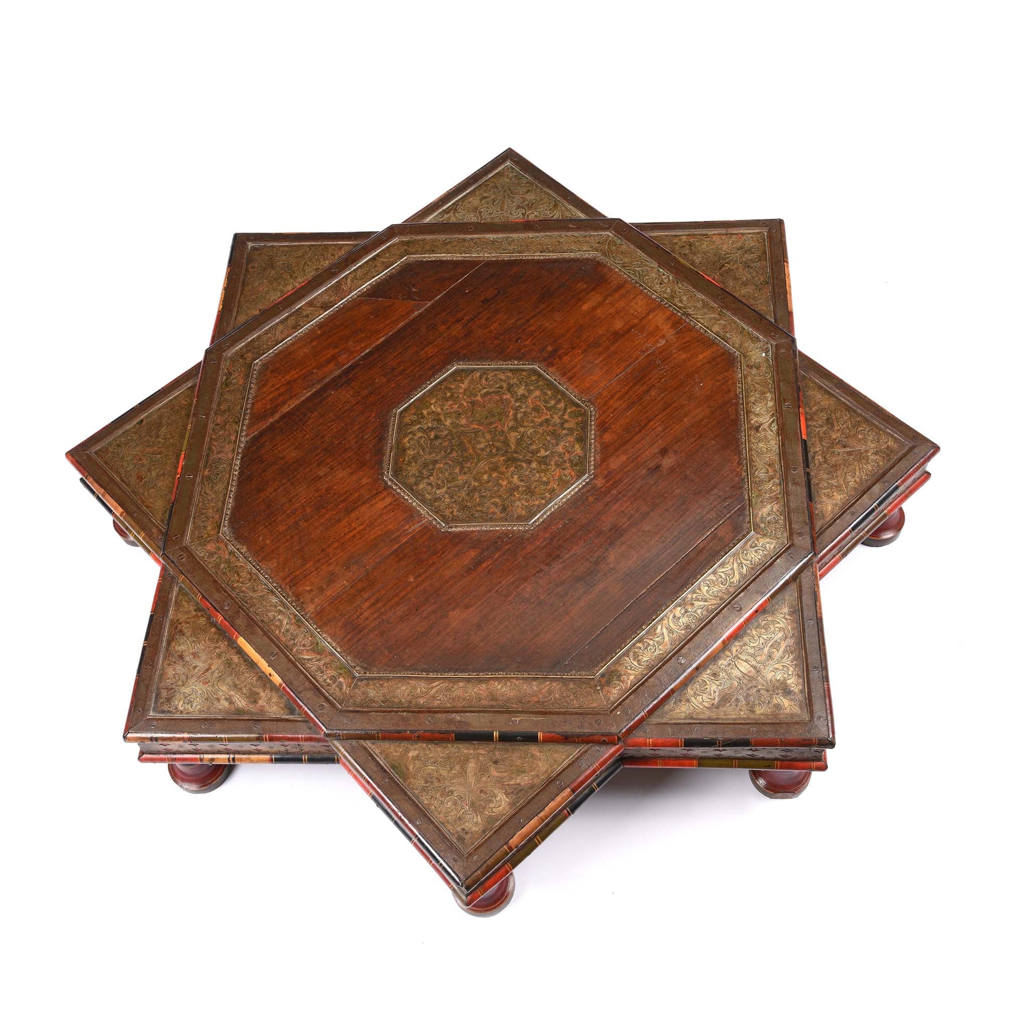 Octagonal Rosewood Bajot Prayer Table From Rajasthan - 19th Century - Image 3