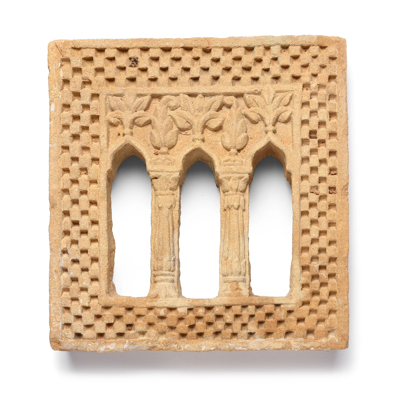 3 Way Stone Lamp Niche From Jaisalmer - 19th Century