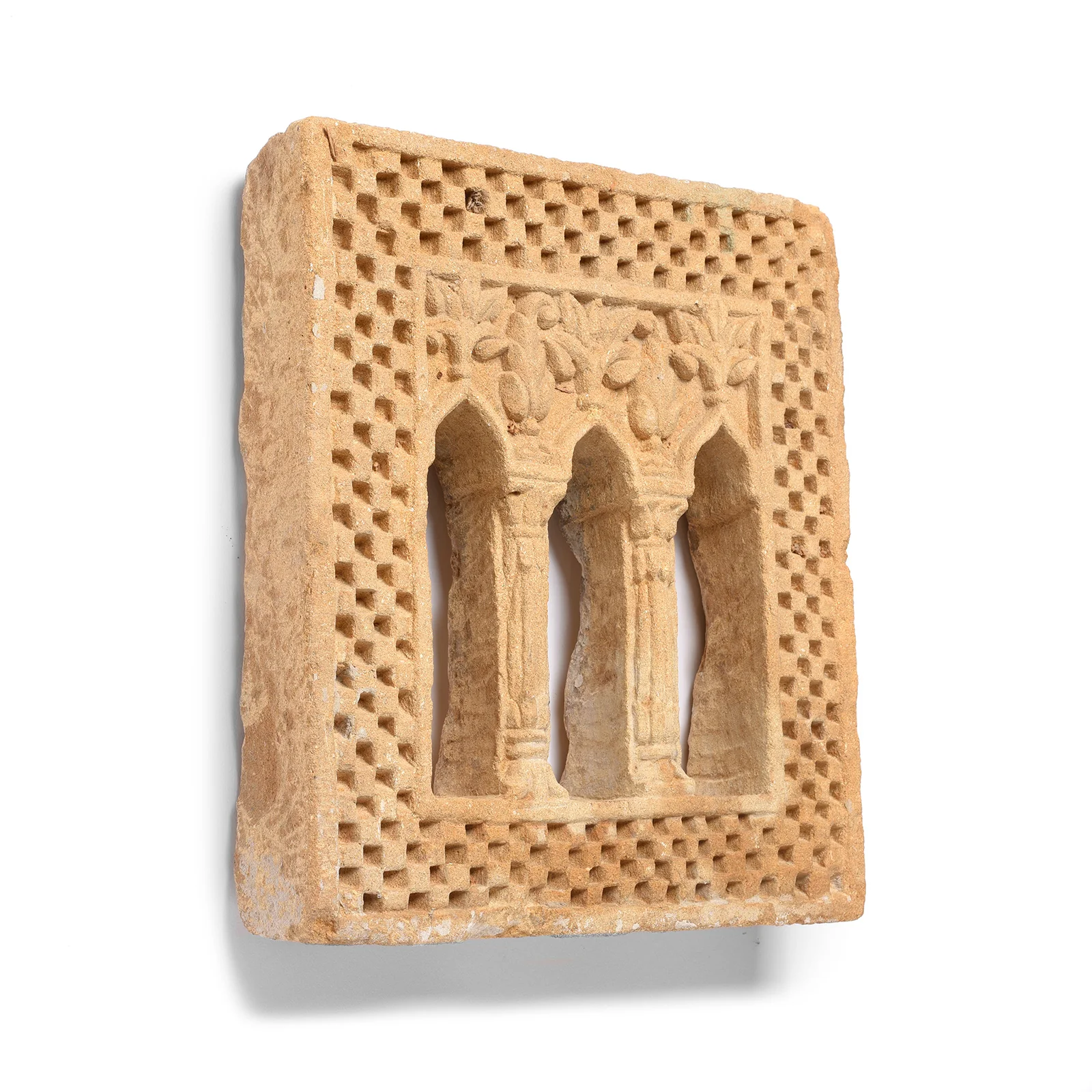 3 Way Stone Lamp Niche From Jaisalmer - 19th Century - Image 3