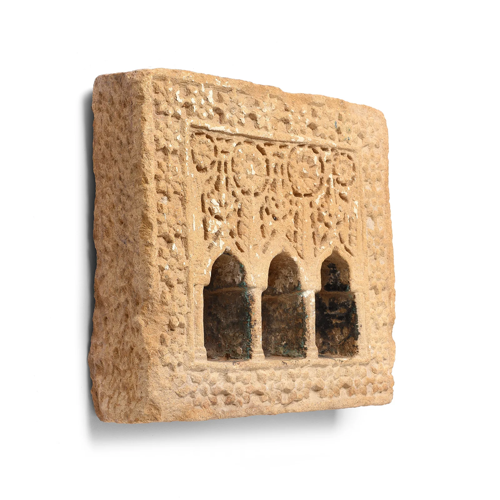 3 Way Stone Lamp Niche From Jaisalmer - 19th Century - Image 2