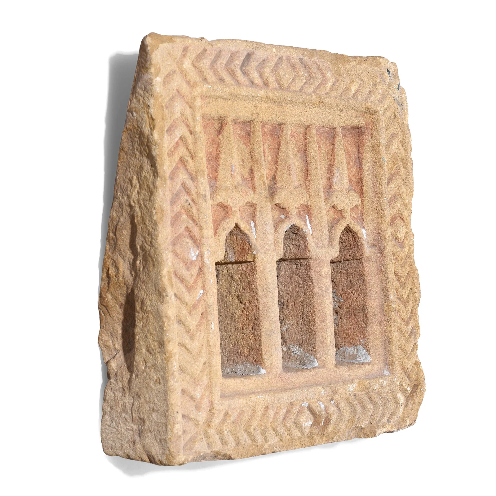 3 Way Stone Lamp Niche From Jaisalmer - 19th Century - Image 3