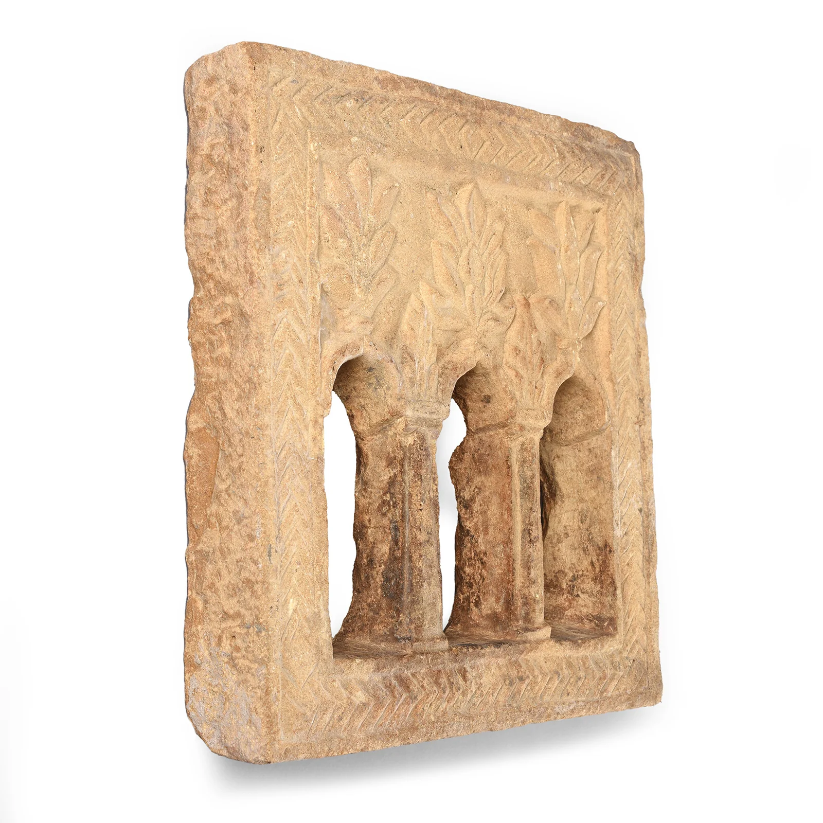 Old 3 Way Stone Lamp Niche From Jaisalmer- 19thC - Image 3