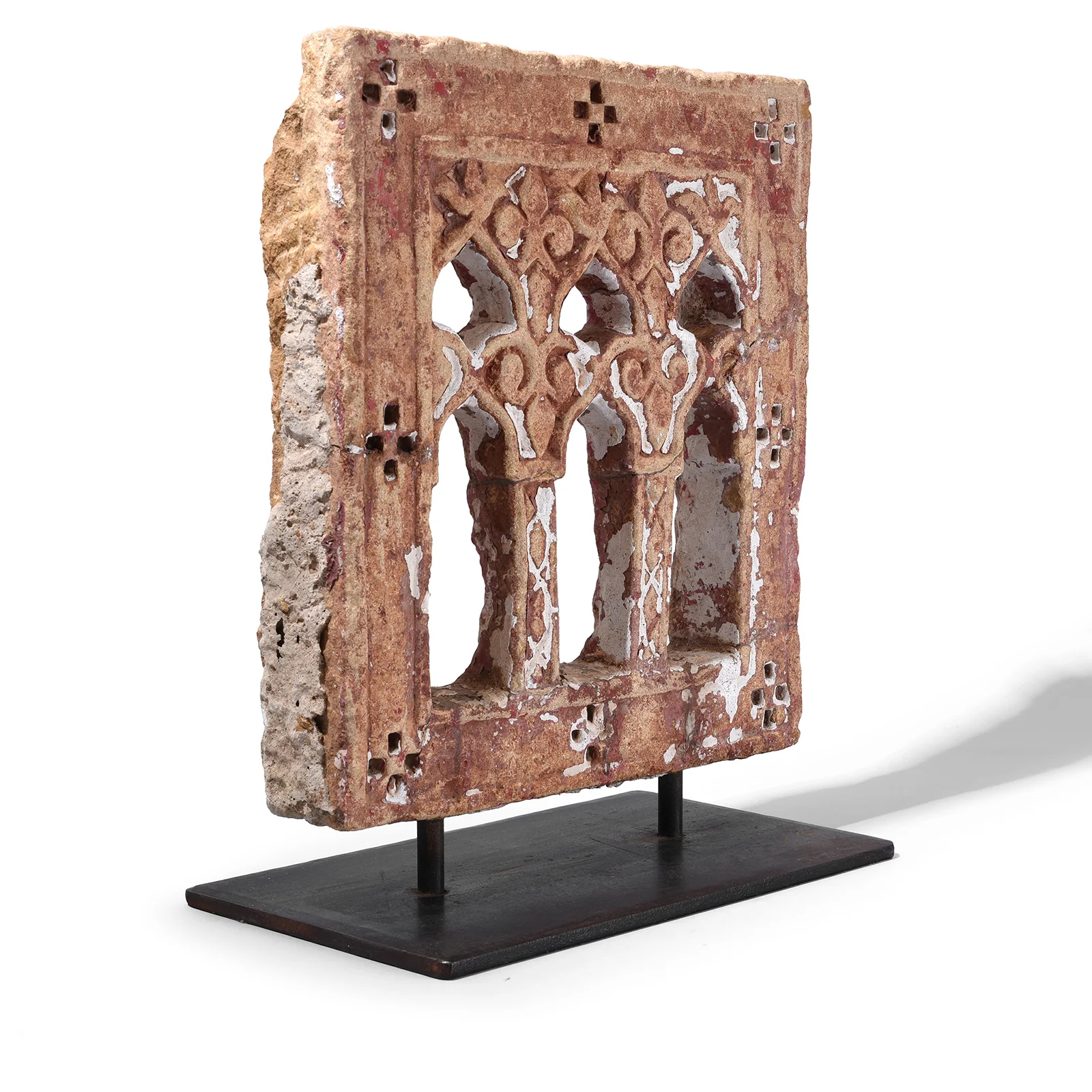 Old 3 Way Stone Lamp Niche From Jaisalmer - 19th Century - Image 3
