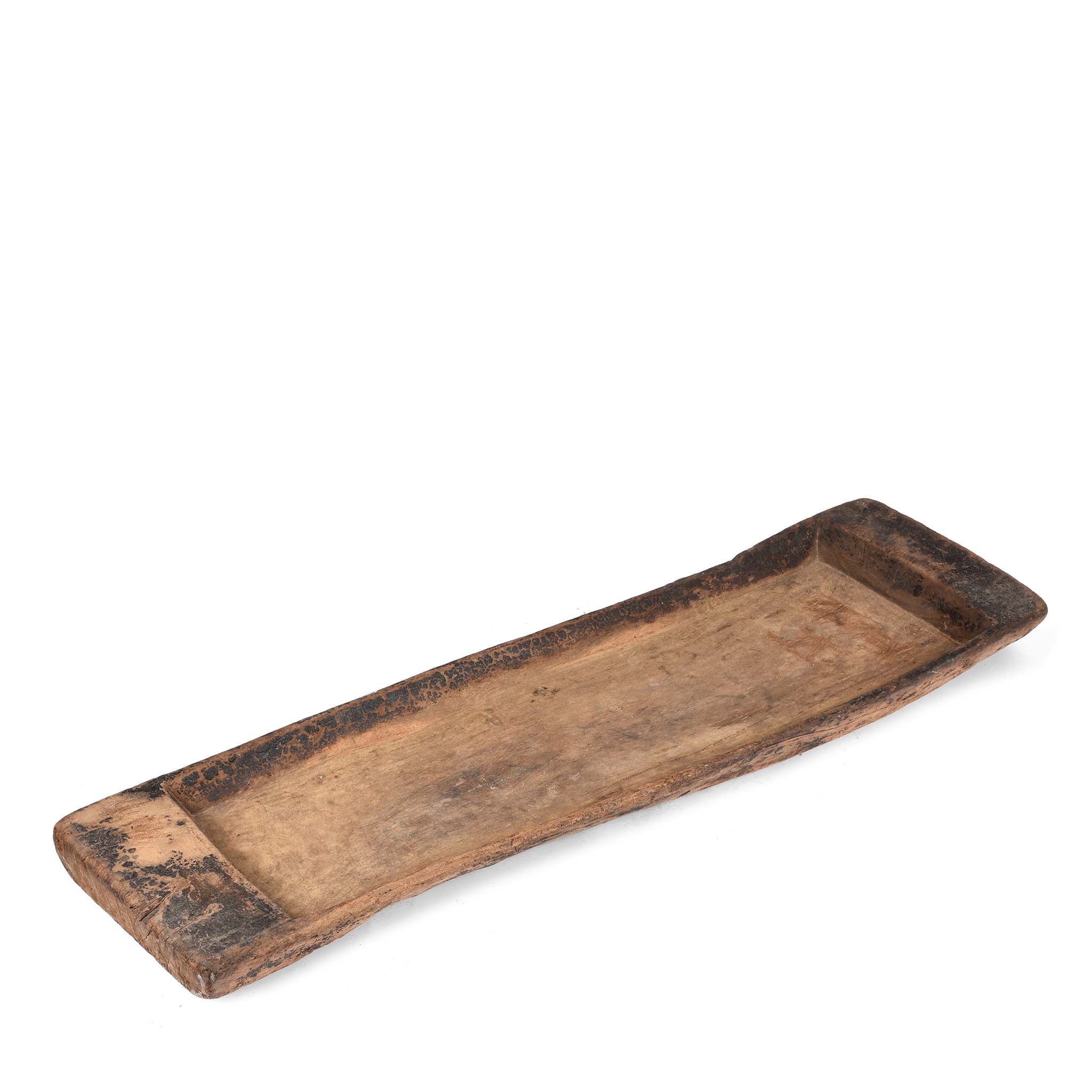 Old Carved Acacia Wood Tray From Rajasthan - 19thC