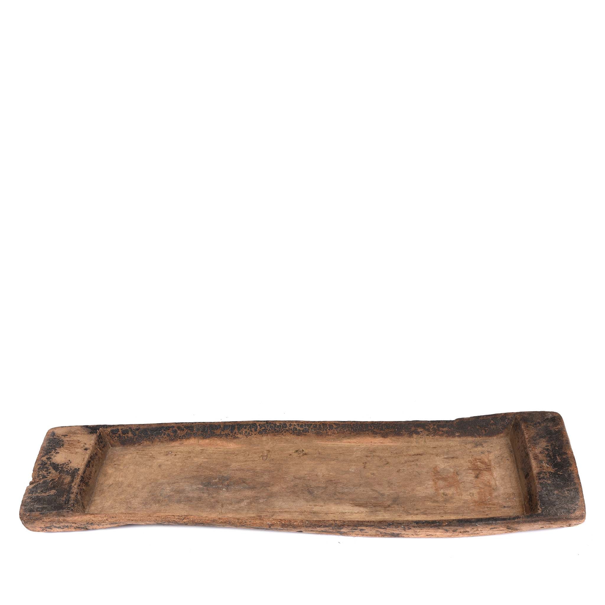 Old Carved Acacia Wood Tray From Rajasthan - 19thC - Image 2