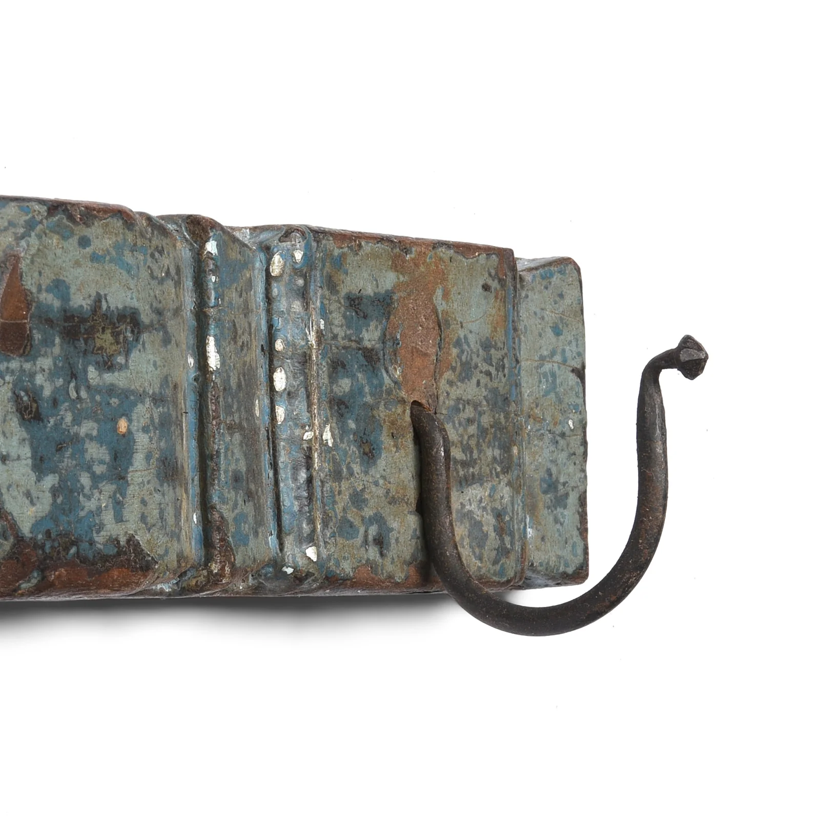 Old Blue Painted 4 Way Coat Hook - Image 4