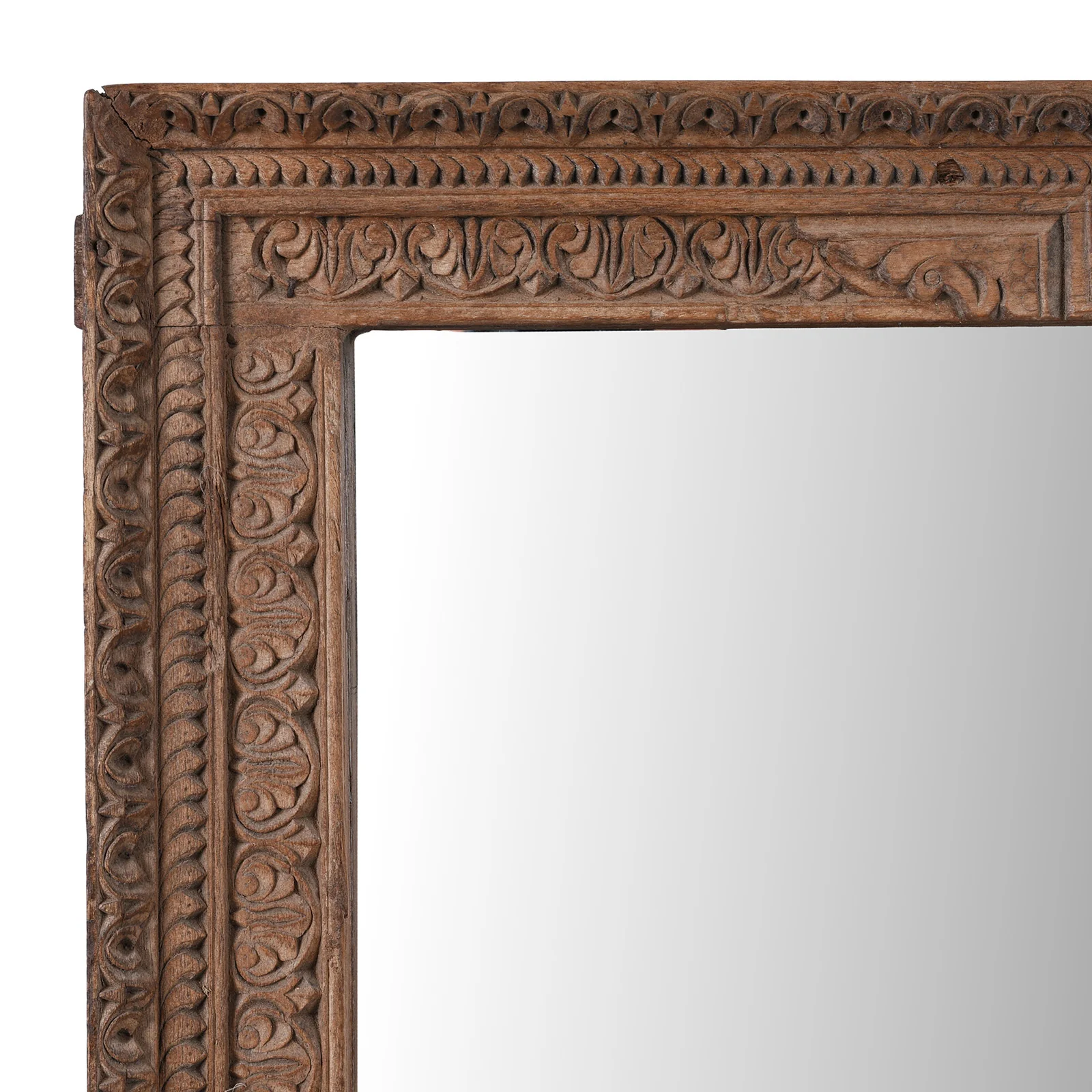 Old Carved Teak Mirror From Shekhawati - 19th Century - Image 2