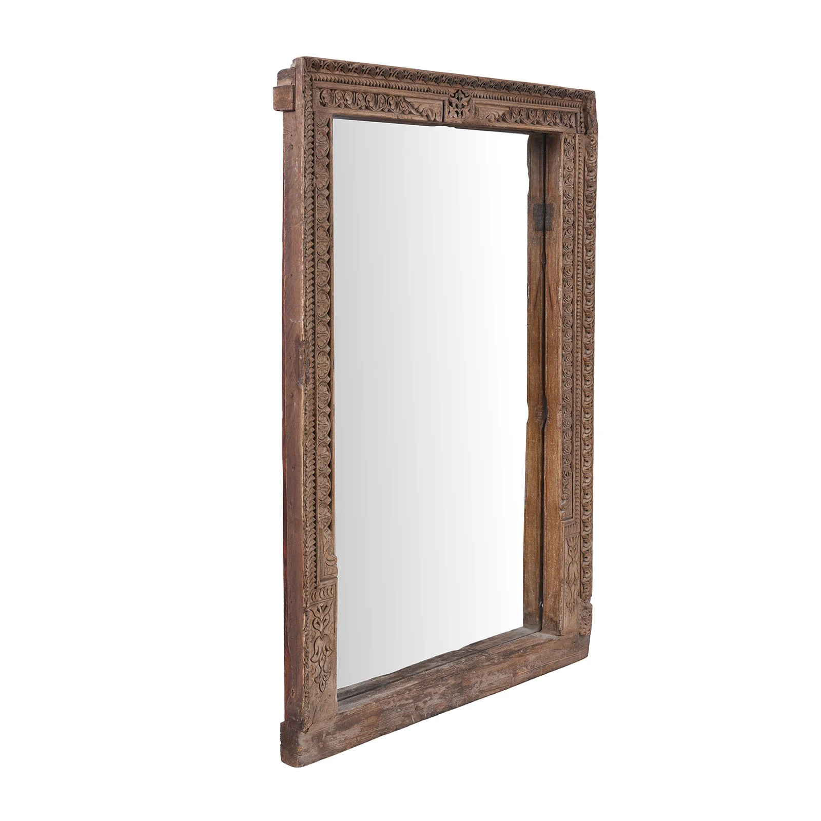 Old Carved Teak Mirror From Shekhawati - 19th Century - Image 3