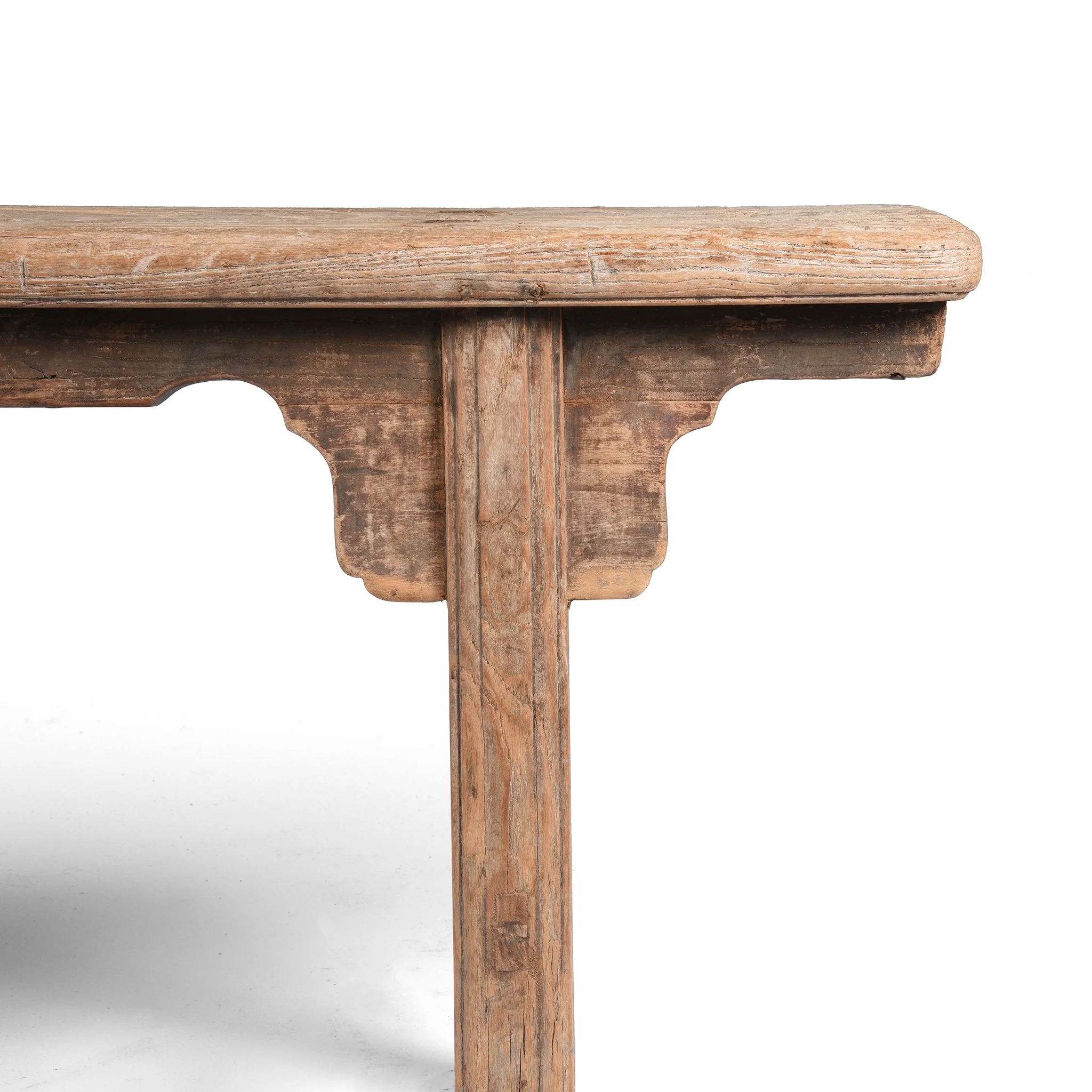 Old Chinese Bleached Elm Bench From Shanxi - 19thC - Image 3