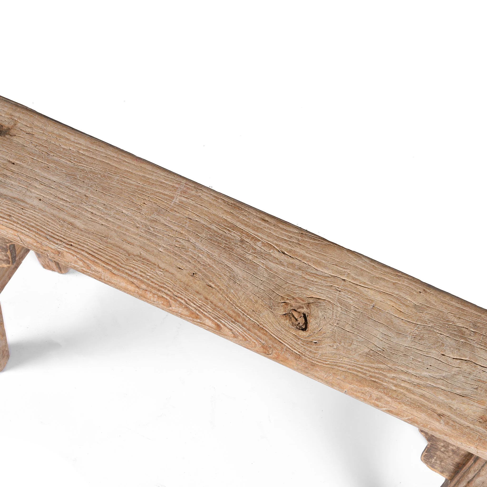 Old Chinese Bleached Elm Bench From Shanxi - 19thC - Image 4