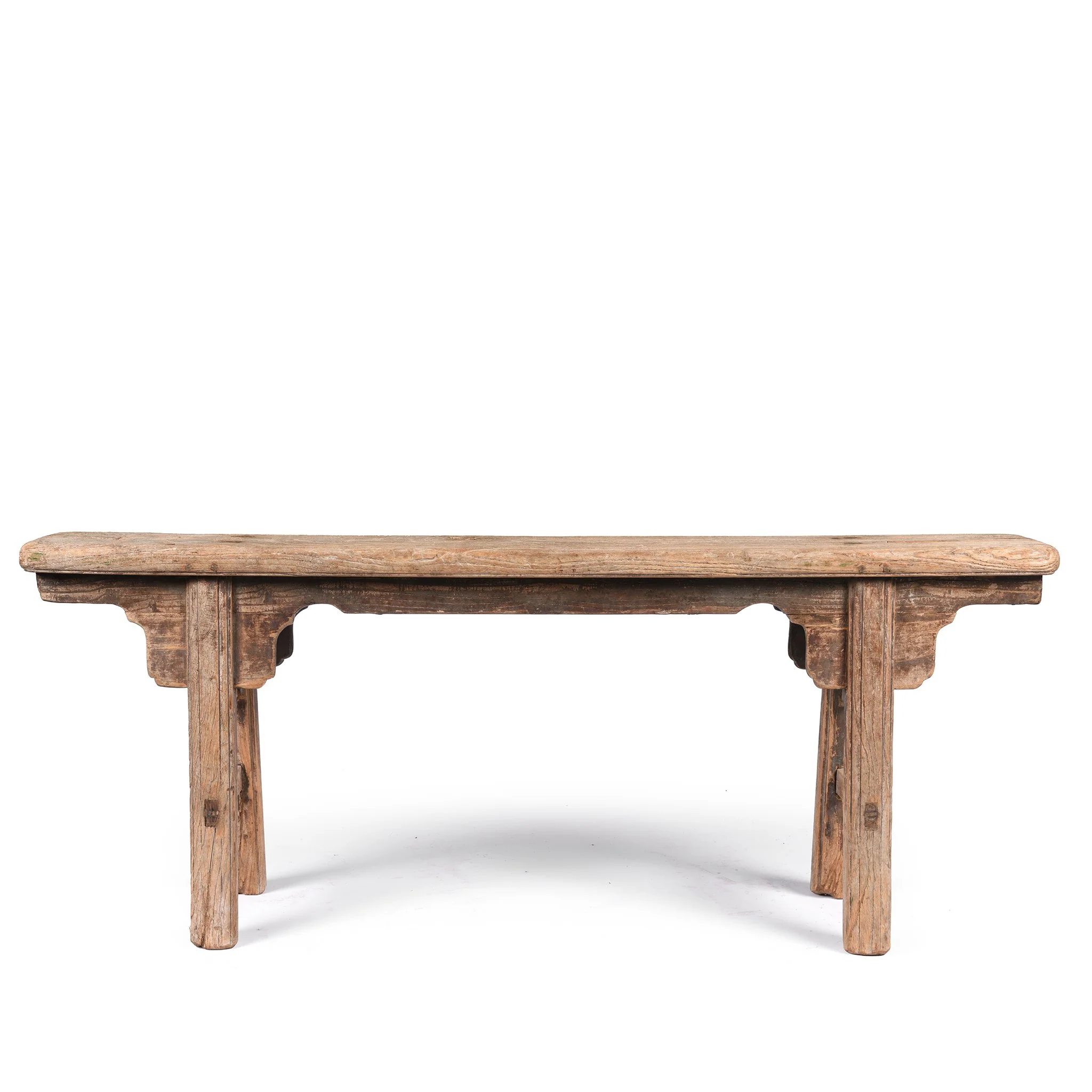 Old Chinese Bleached Elm Bench From Shanxi - 19thC - Image 5