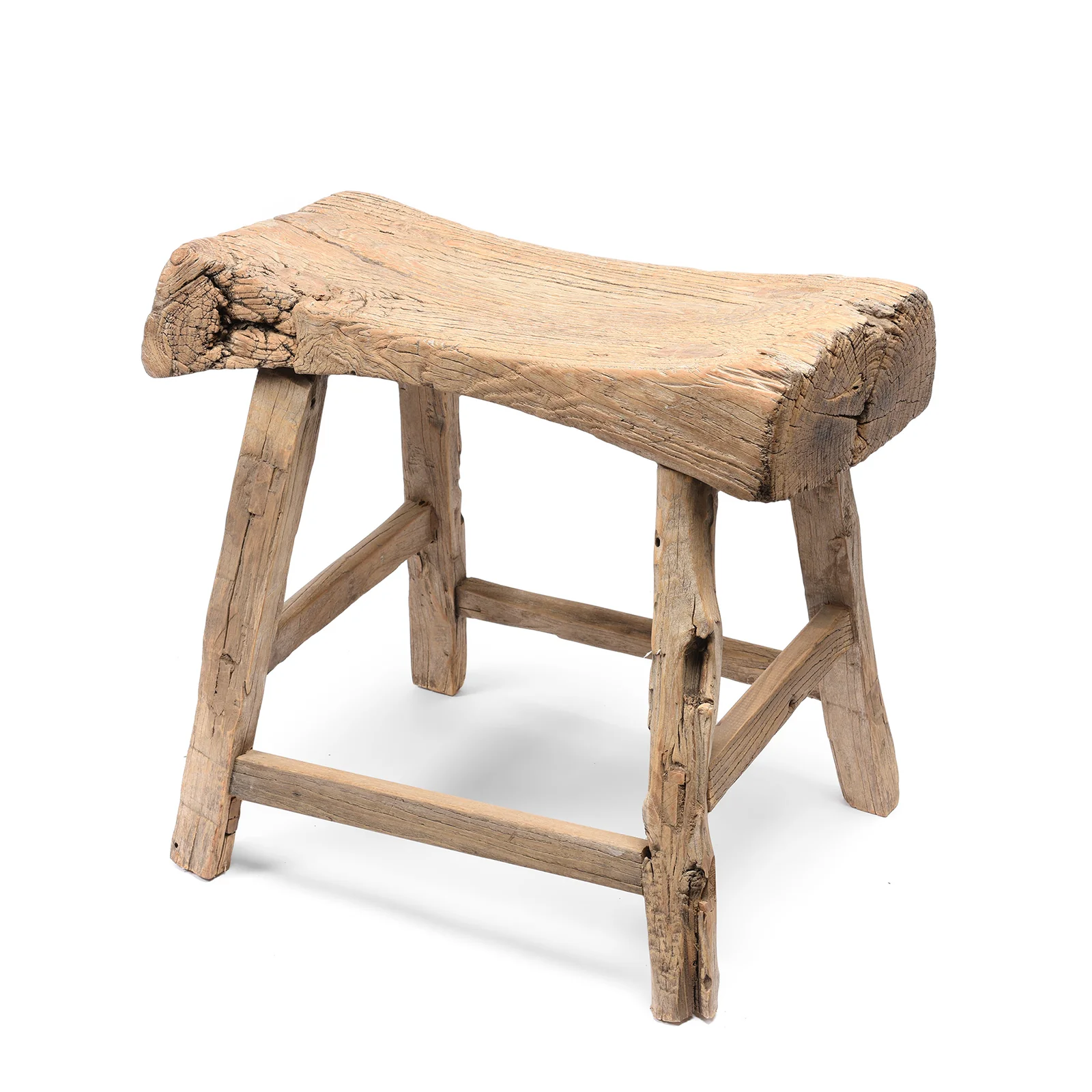 Chinese Elm Saddle Stool From Shanxi - 19thC - Image 4