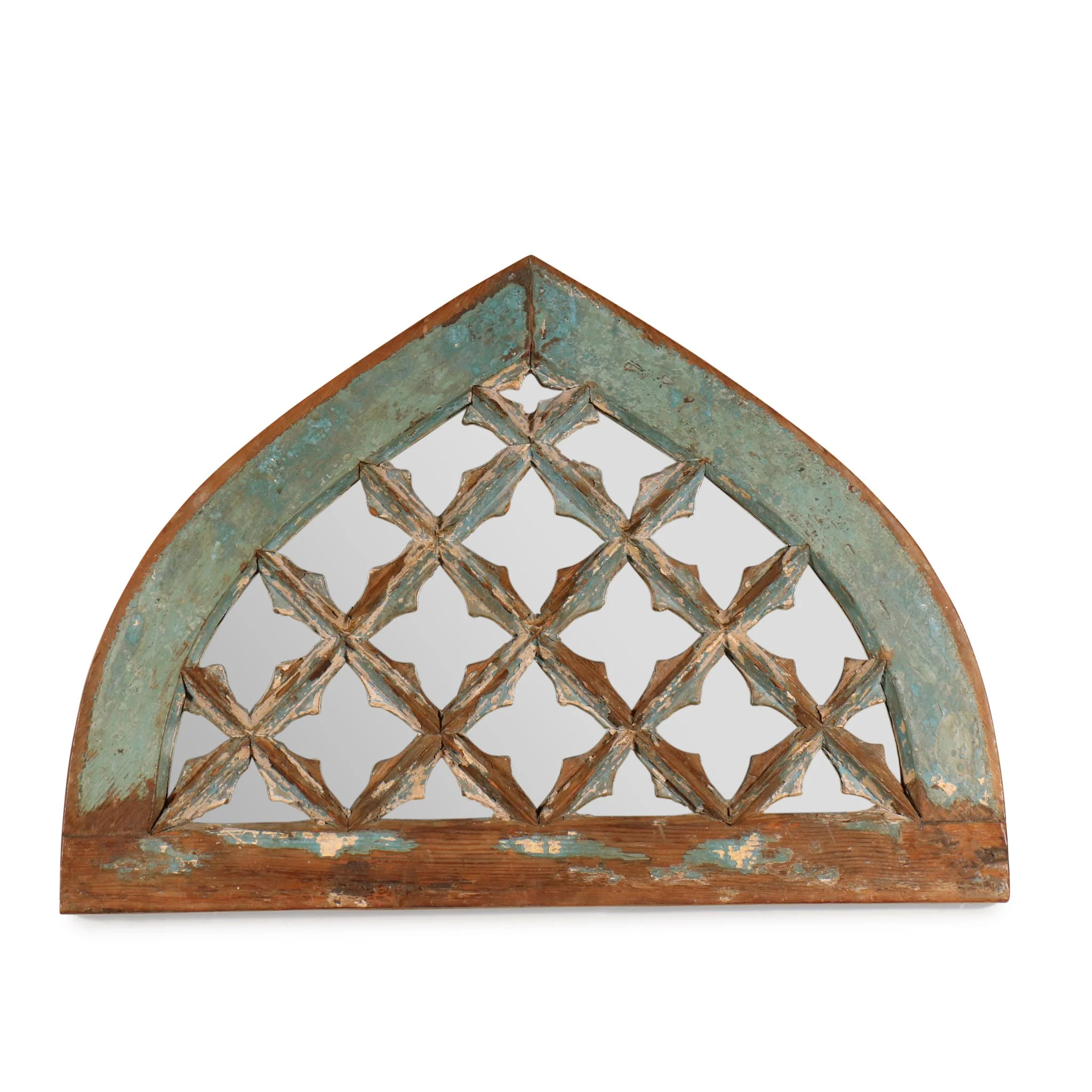Mirror Made From 19thC Painted Fanlight Window