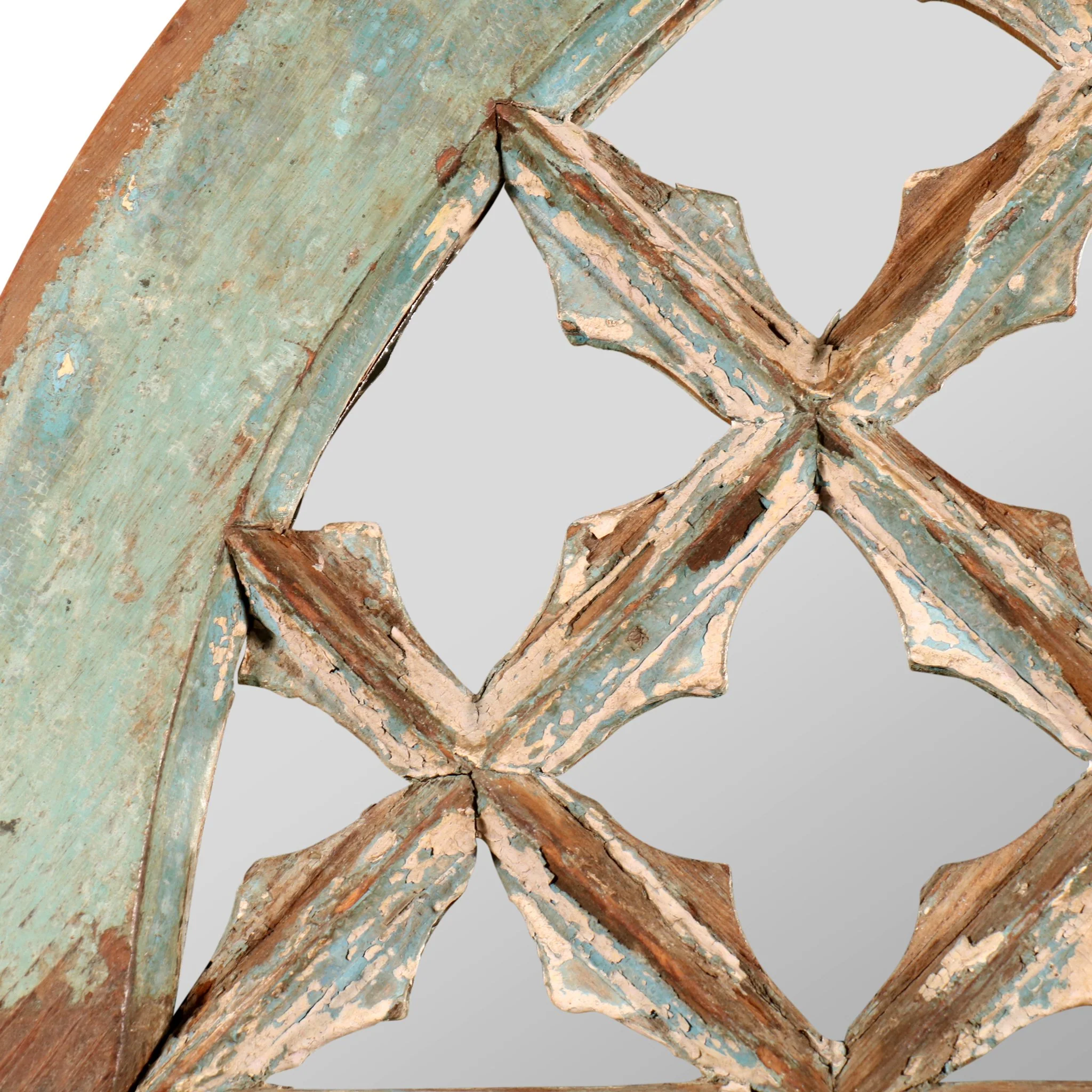 Mirror Made From 19thC Painted Fanlight Window - Image 2