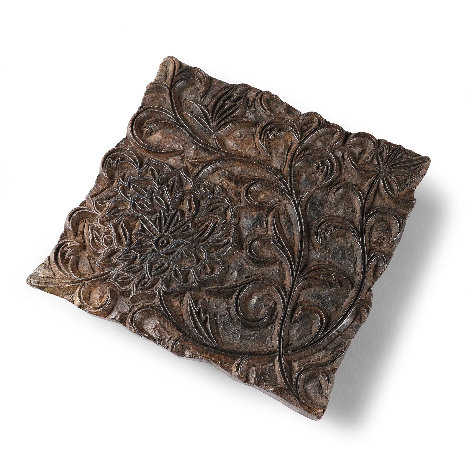 Old Floral Textile Printing Block From Jaipur - Ca 1930