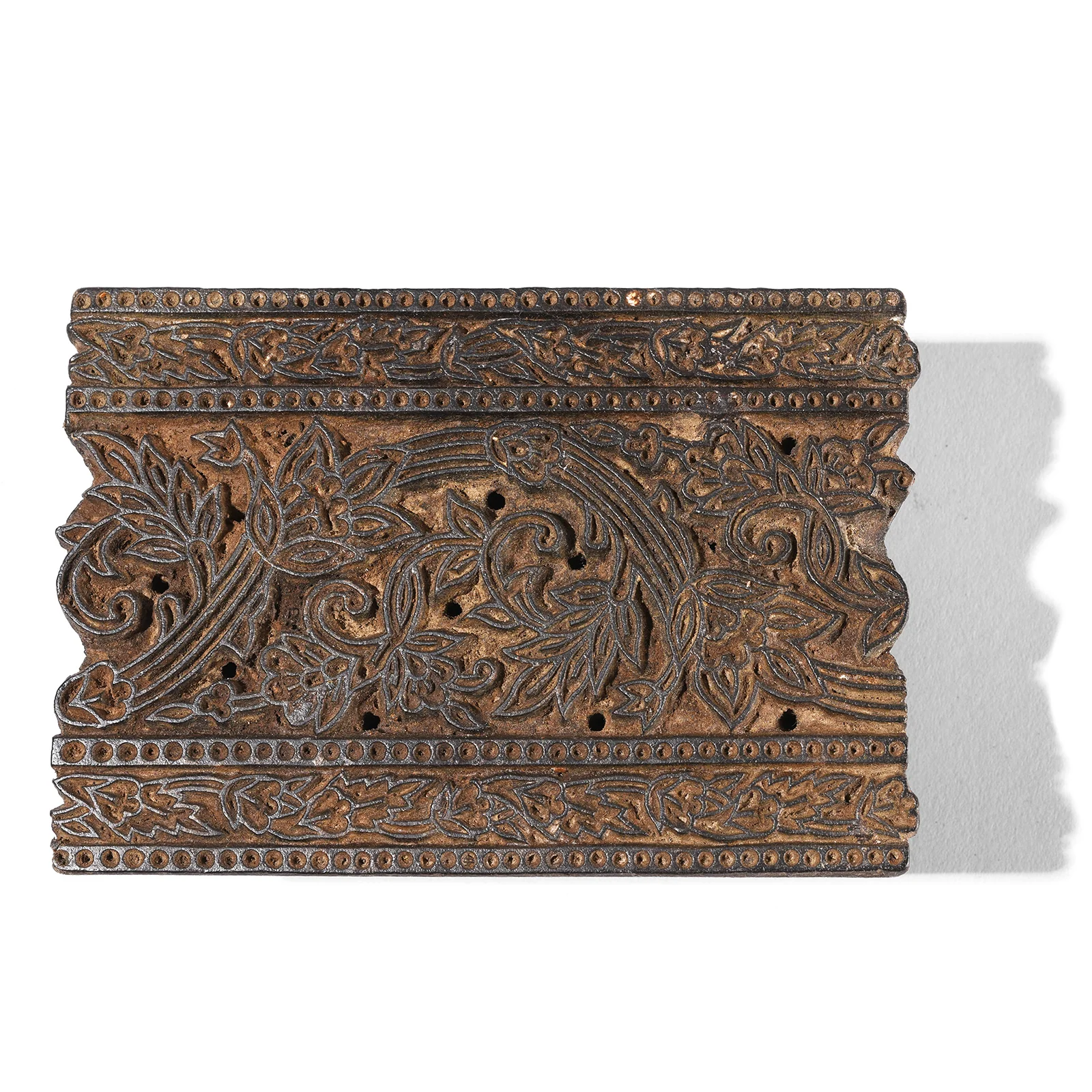 Old Floral Textile Printing Block From Jaipur - Ca 1930