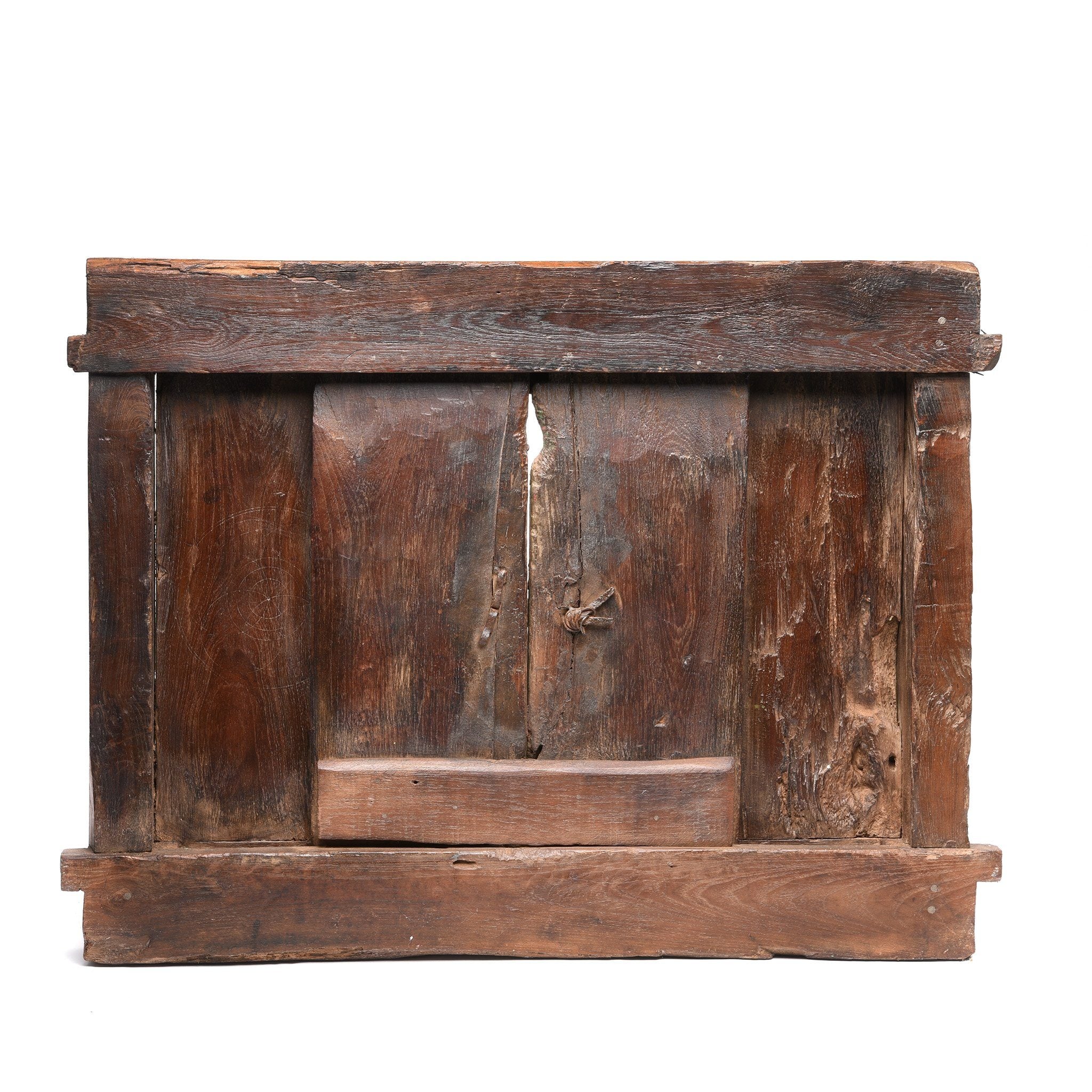 Old Green Painted Window From Banswara Tribal Area - 19thC - Image 6