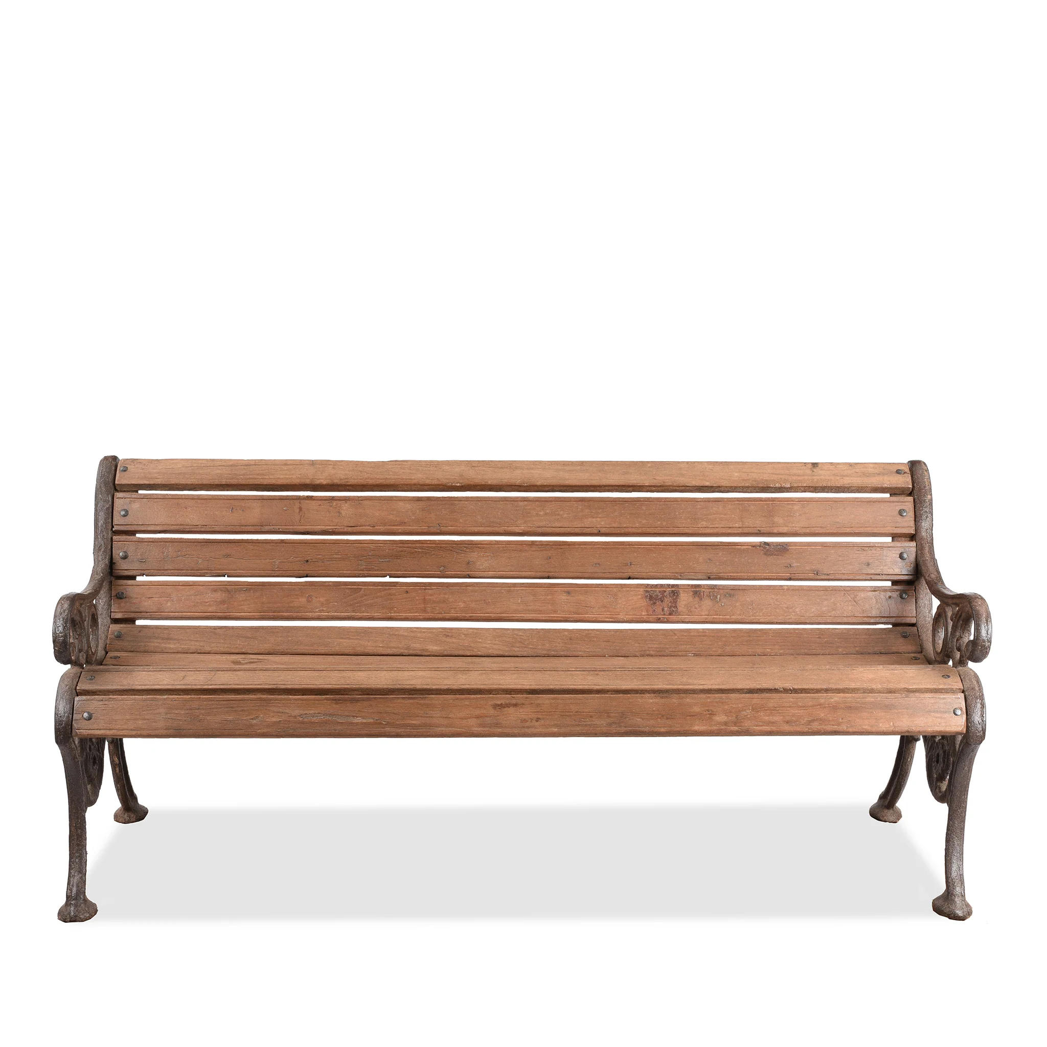 Old Indian Cast Iron Slatted Garden Bench - 19th Century - Image 2