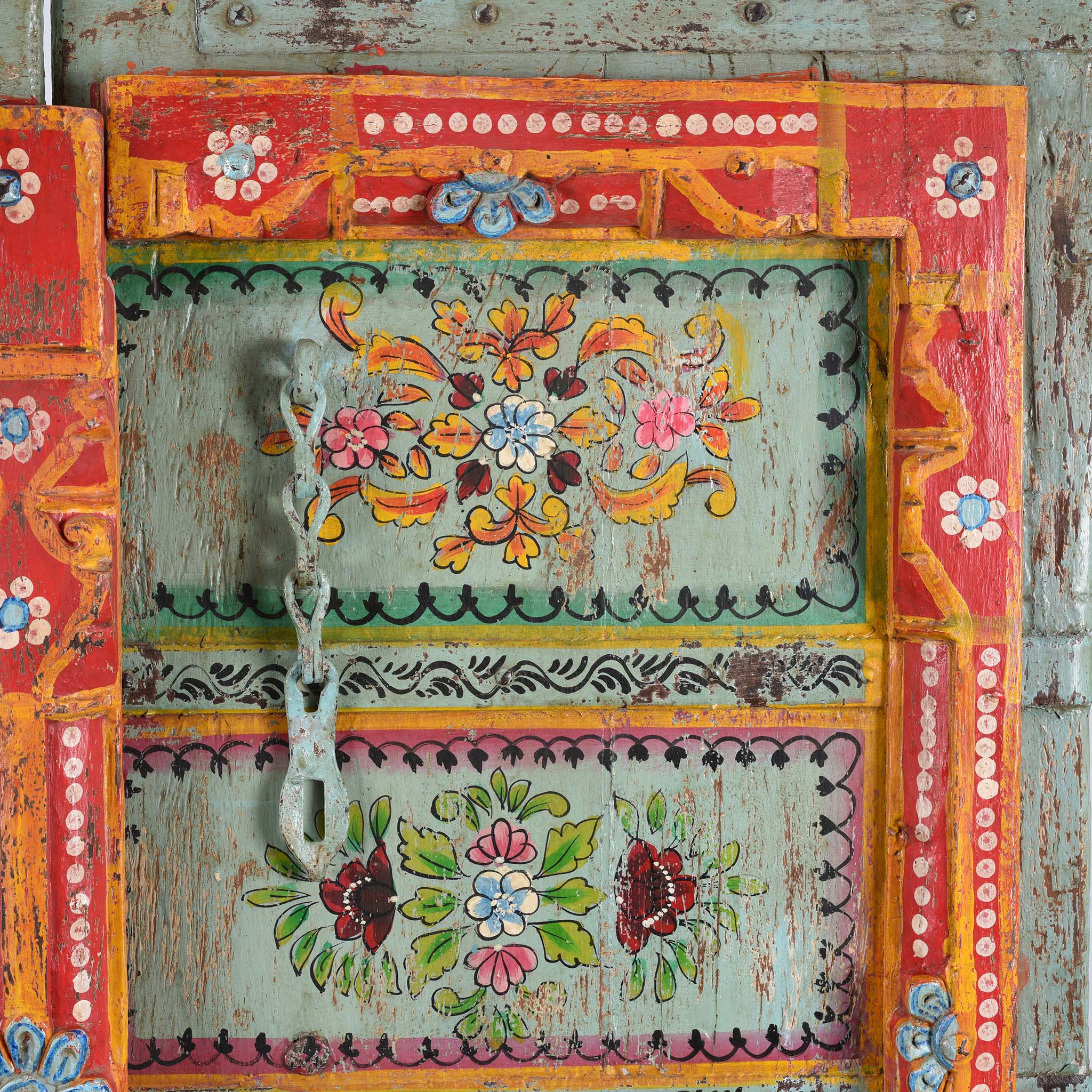 Old Indian Door With Later Painting - 19thC - Image 5