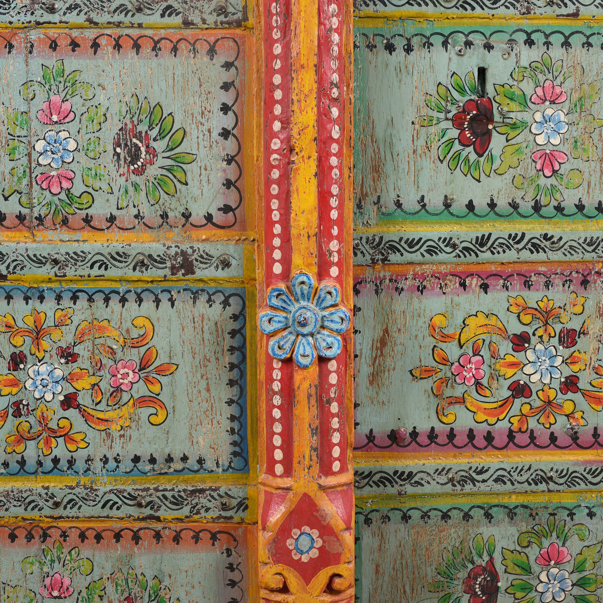 Old Indian Door With Later Painting - 19thC - Image 6