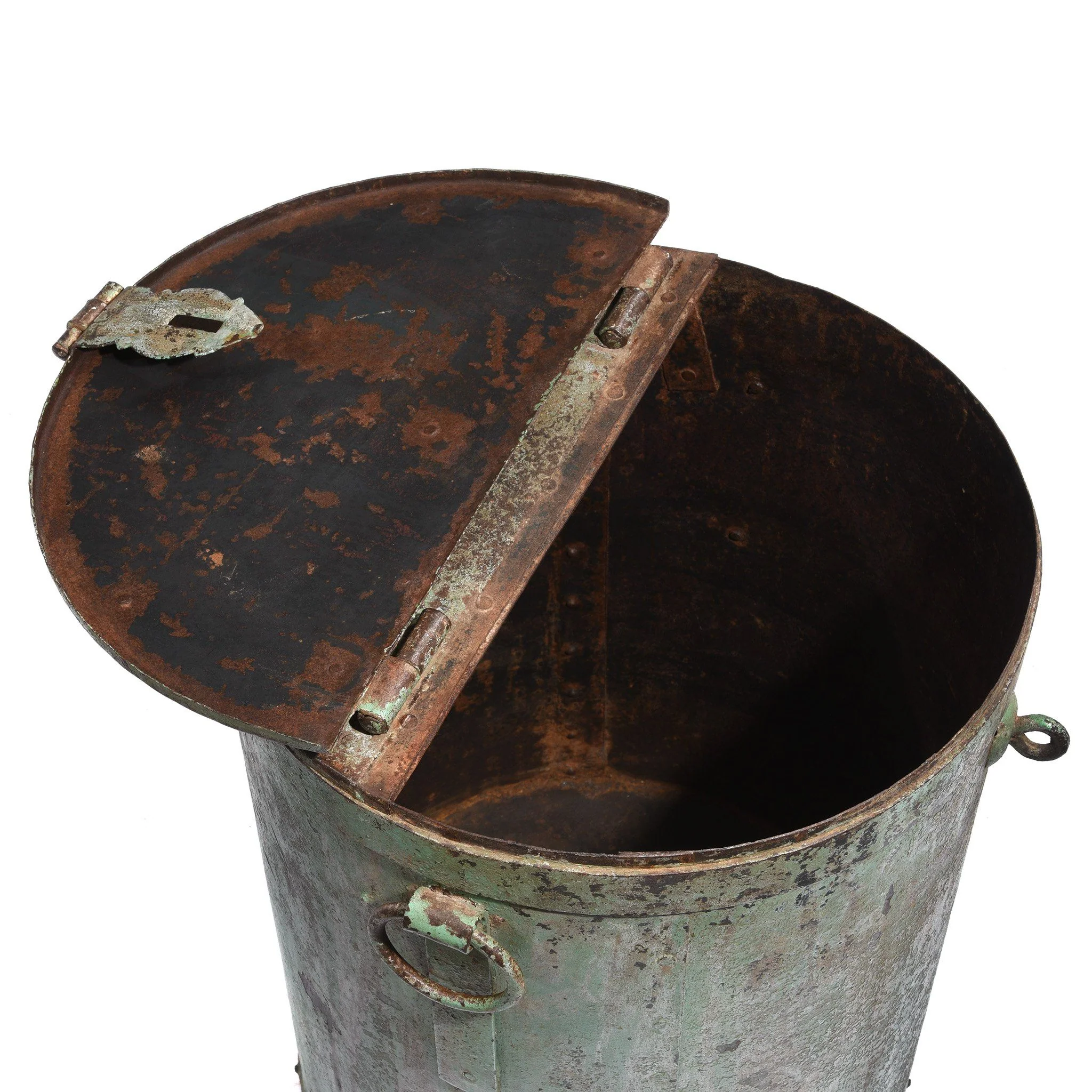 Green Painted Storage Bin From Rajasthan - Ca 1900 - Image 3