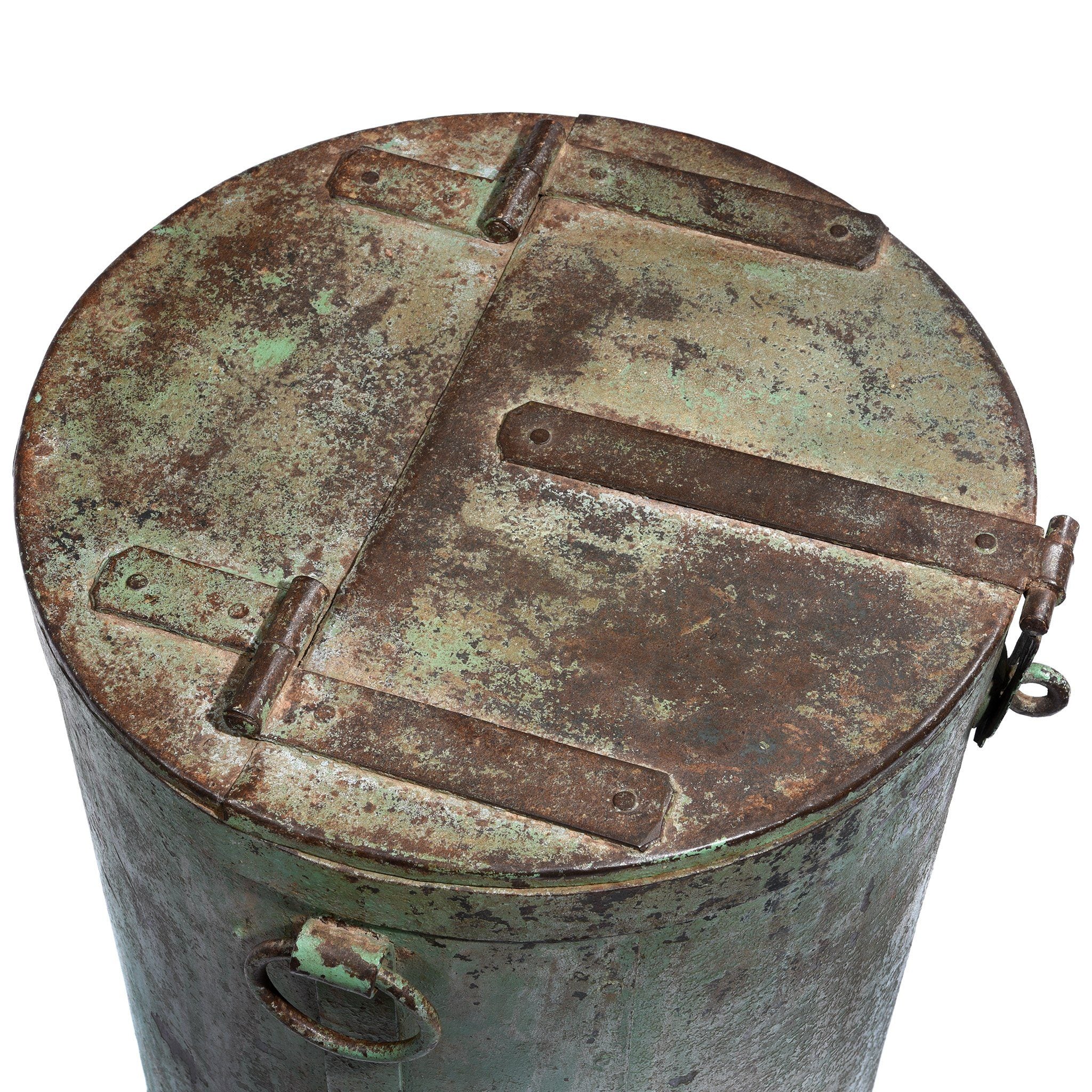 Green Painted Storage Bin From Rajasthan - Ca 1900 - Image 5