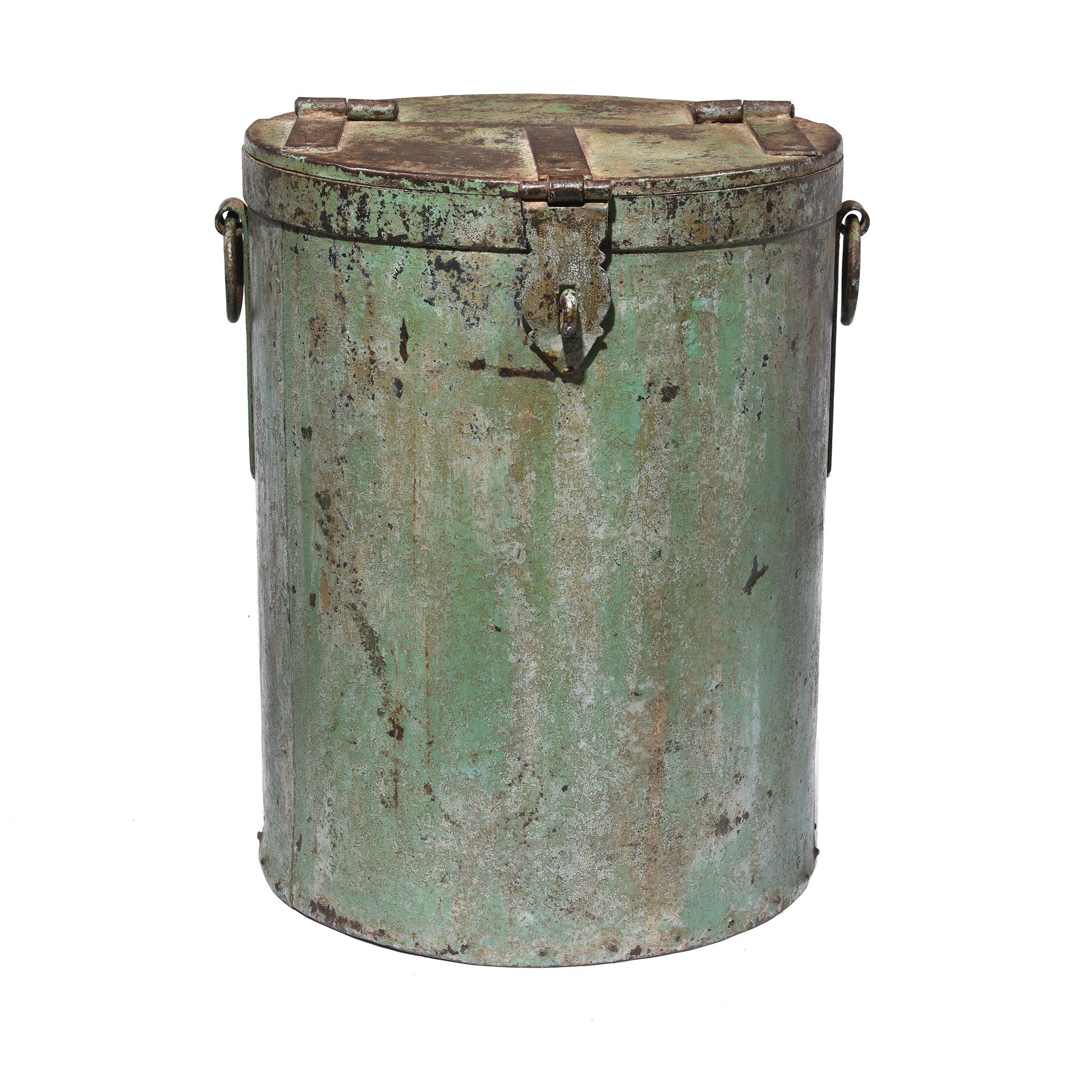 Green Painted Storage Bin From Rajasthan - Ca 1900 - Image 7