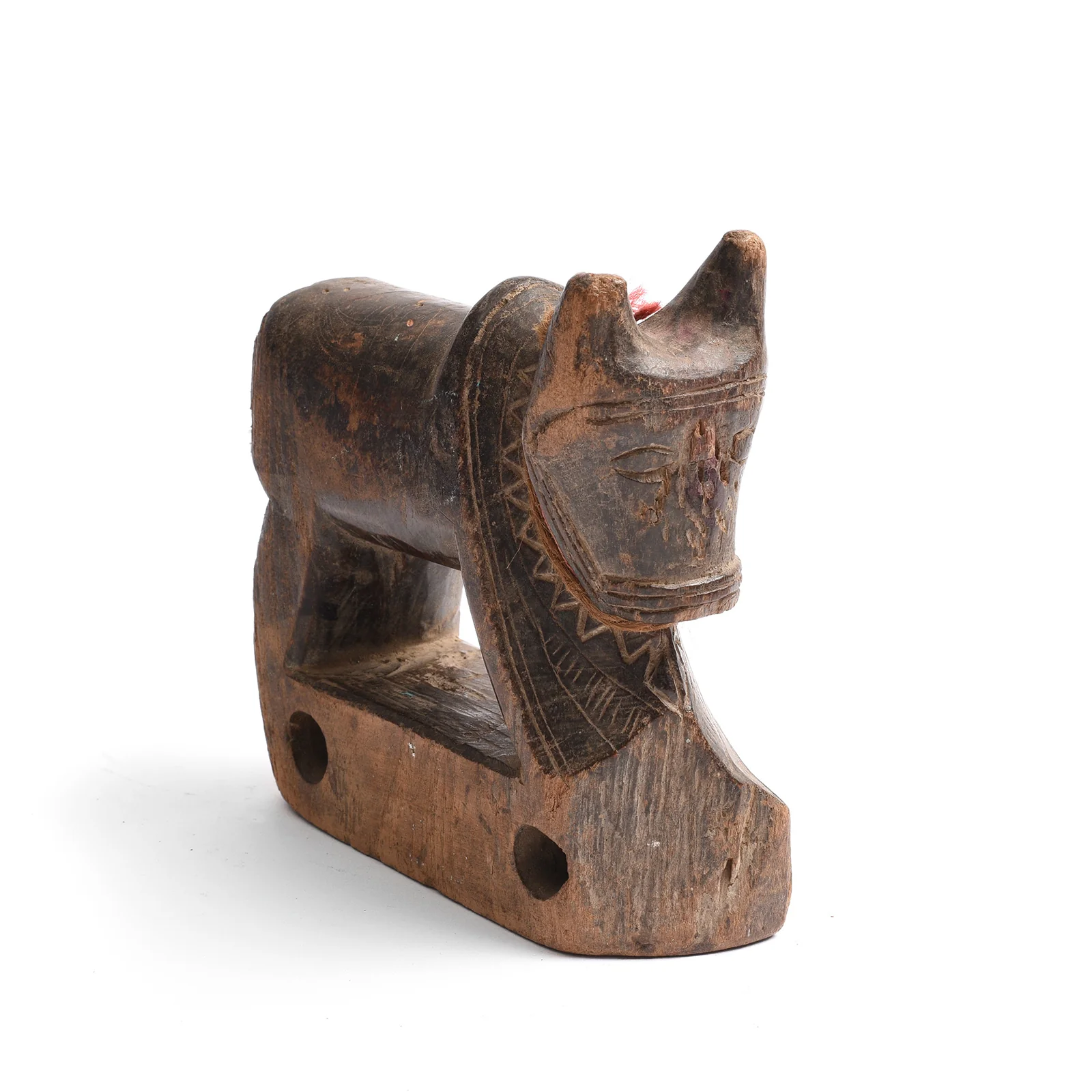 Carved Indian Nandi Bull Toy From Andhra Pradesh - Ca 1920