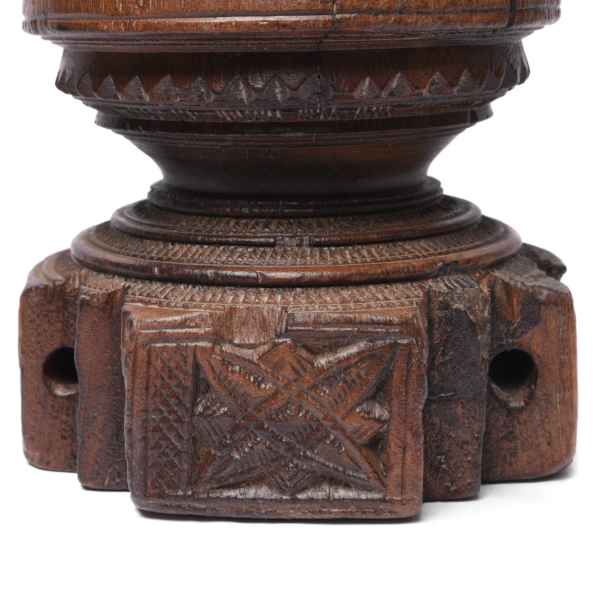 Candle stand Made From Old Indian Rosewood Seed Drill - 19thC - Image 4