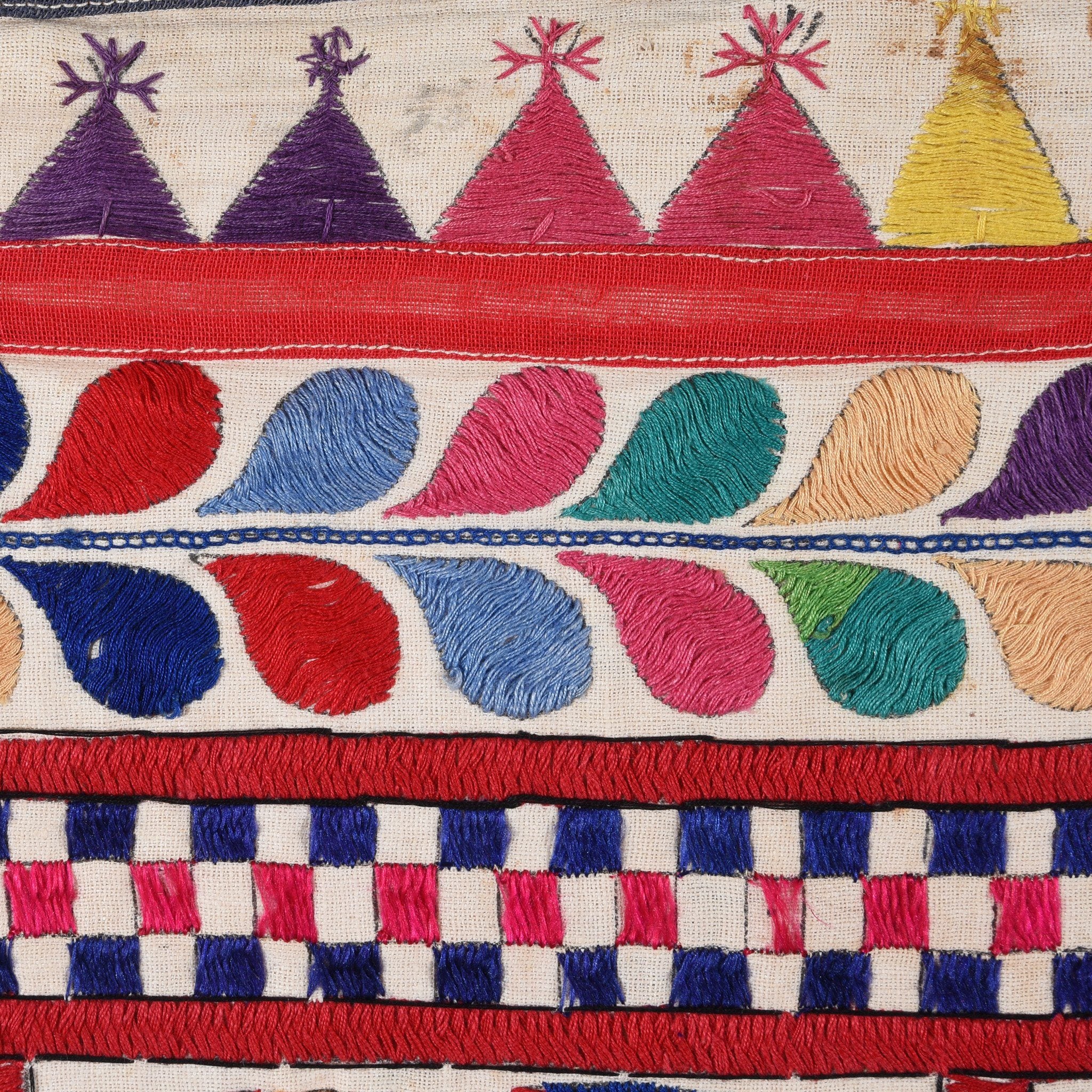 Old Gujarat Textile Toran Wall Hanging -  Ca 1960 - Image 4