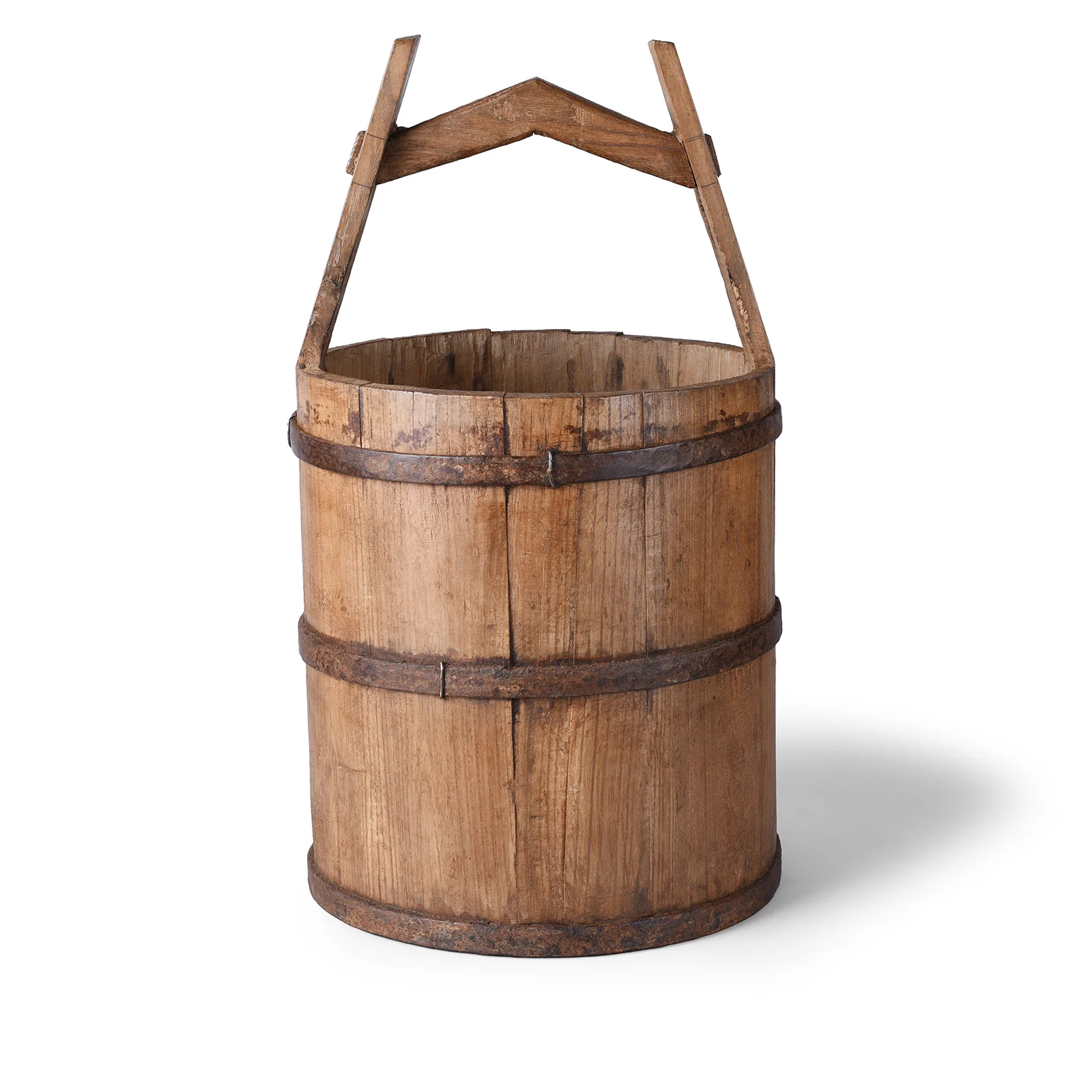 Old Iron Bound Chinese Bucket From Shanxi - Ca 1920 - Image 2
