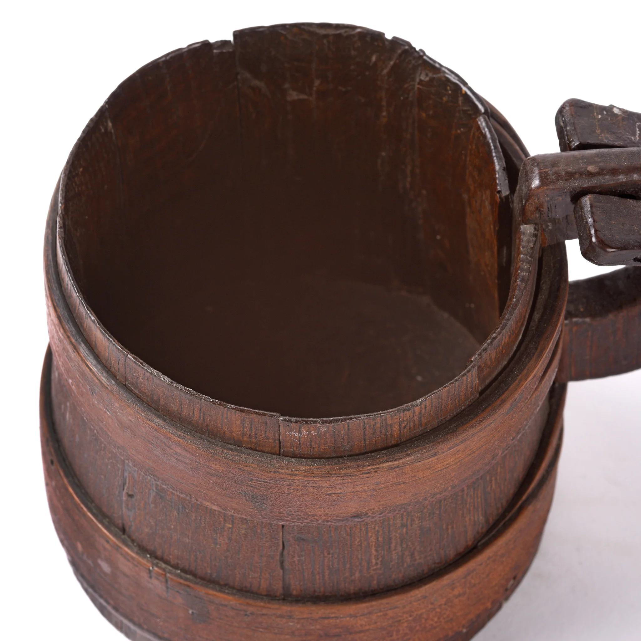 Old Japanese Wooden Beaker with Lid - Ca 1930 - Image 3