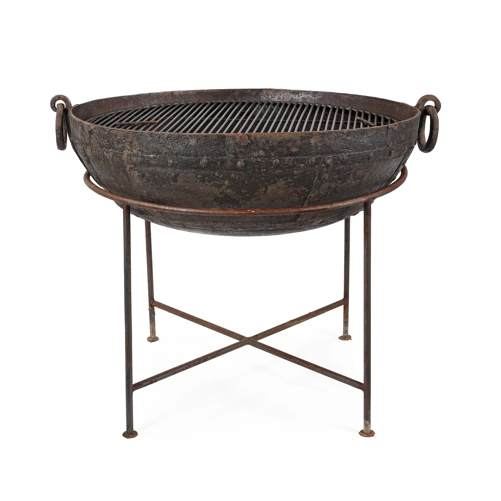Old Kadai Fire Bowl on Stand - Ca 1920 - 85cm