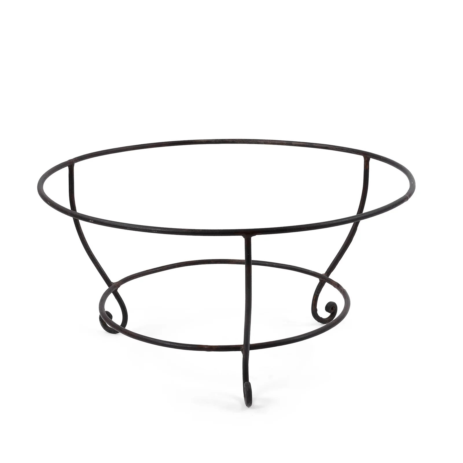 Old Kadai Fire Bowl From Rajasthan - Ca 1920 Inc Stand & Grill - Image 8